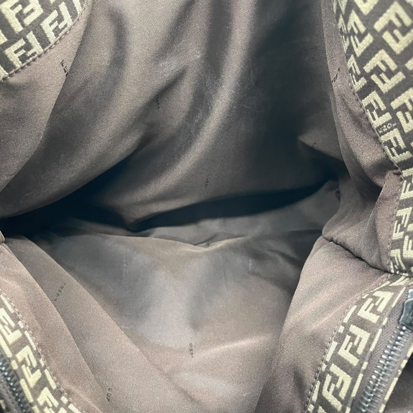 美品 フェンディ Fendi ズッキーノ トートバッグ ショルダーバッグ 大容量 FFロゴ キャンバス ブラウン レザーハンドル ビンテージ 通勤 通学 2000s