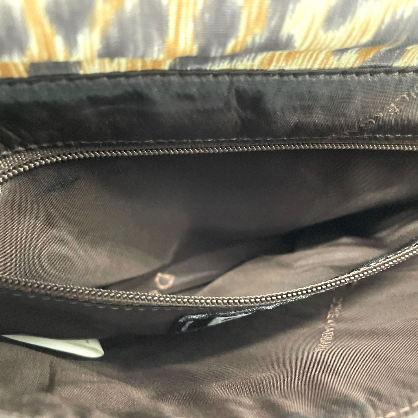 Authentic DOLCE&GABBANA Leopard Print Shoulder Bag Leather Canvas Brown Gold Hardware D&G Logo Flap Women's