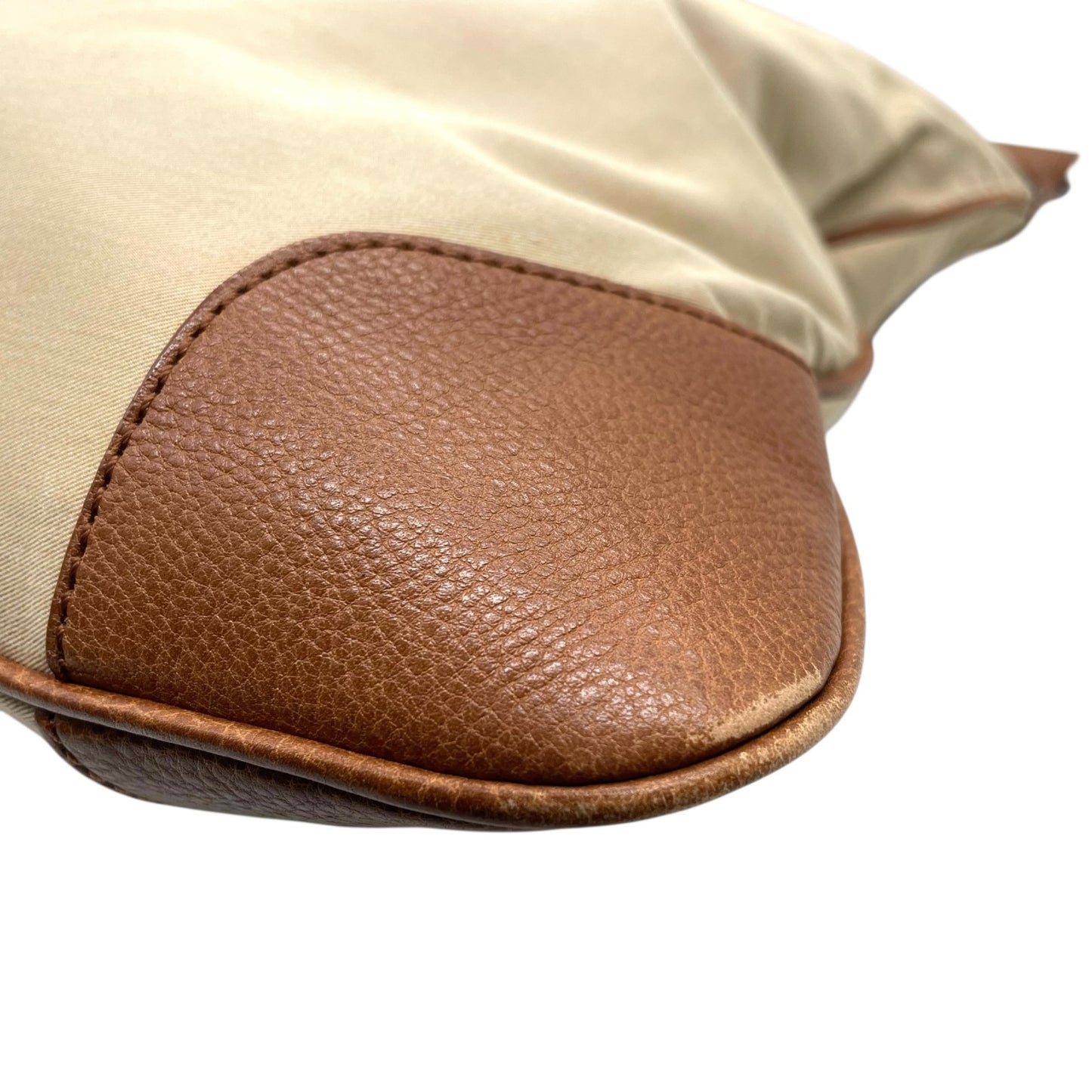 美品 BURBERRY バーバリー トートバッグ キャンバス レザー ベージュ 茶 ブラウン 刺繡ロゴ ゴールド金具 肩掛け可 内側ノバチェック レディース U13