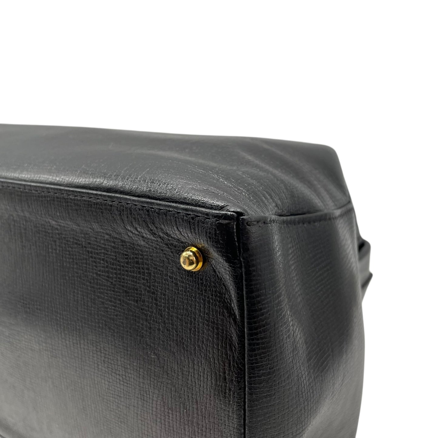 GIVENCHY ジバンシィ ジバンシー SACS ハンドバッグ 黒 ブラック レザー 本革 ゴールド金具 トップハンドル Gロゴ 手提げ レディース ヴィンテージ B5