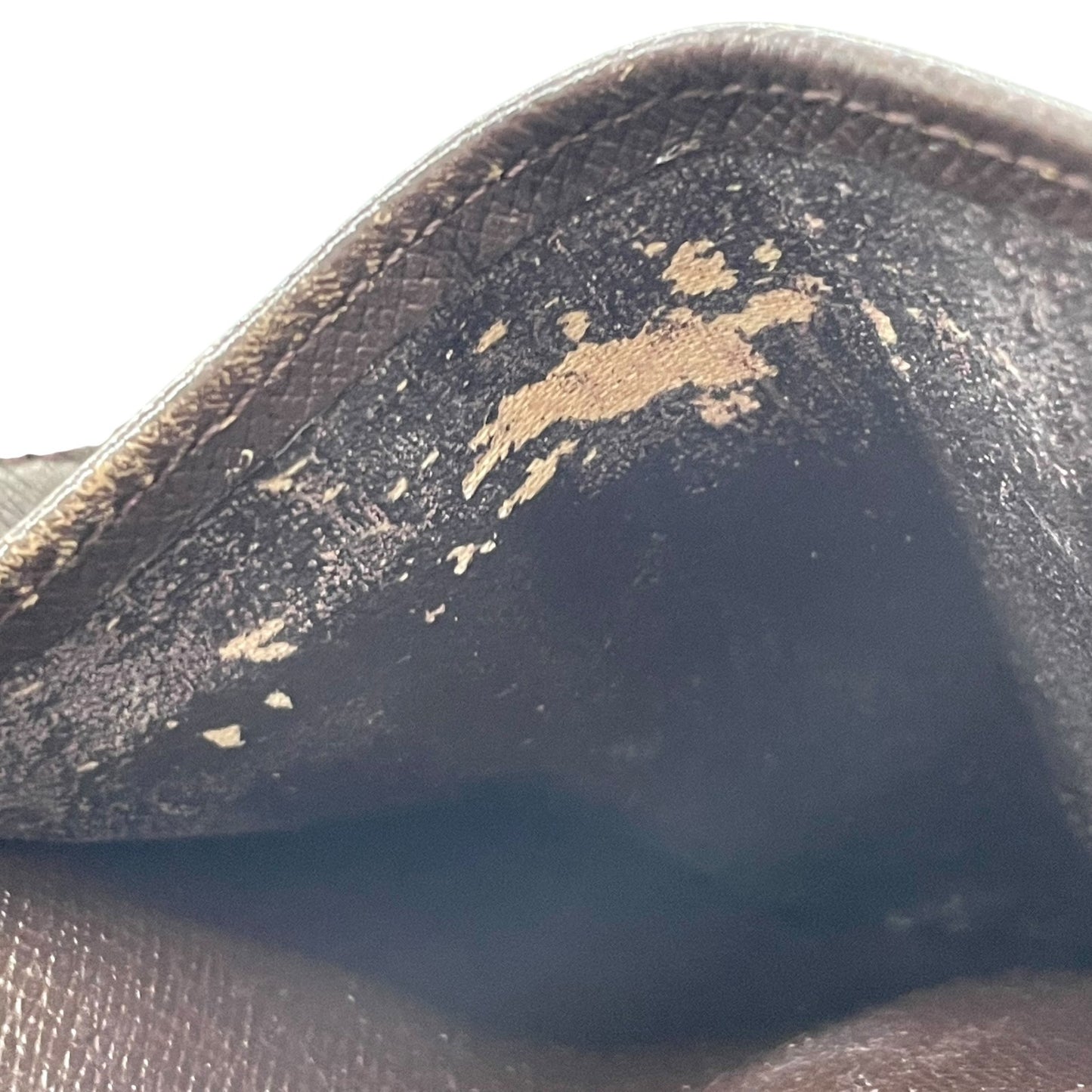 LOUIS VUITTON ルイヴィトン ダミエ エベヌ ポルト トレゾール エテュイ パピエ 三つ折り財布 N61202 茶 ブラウン PVC レザー ゴールド金具 メンズ レディース W3