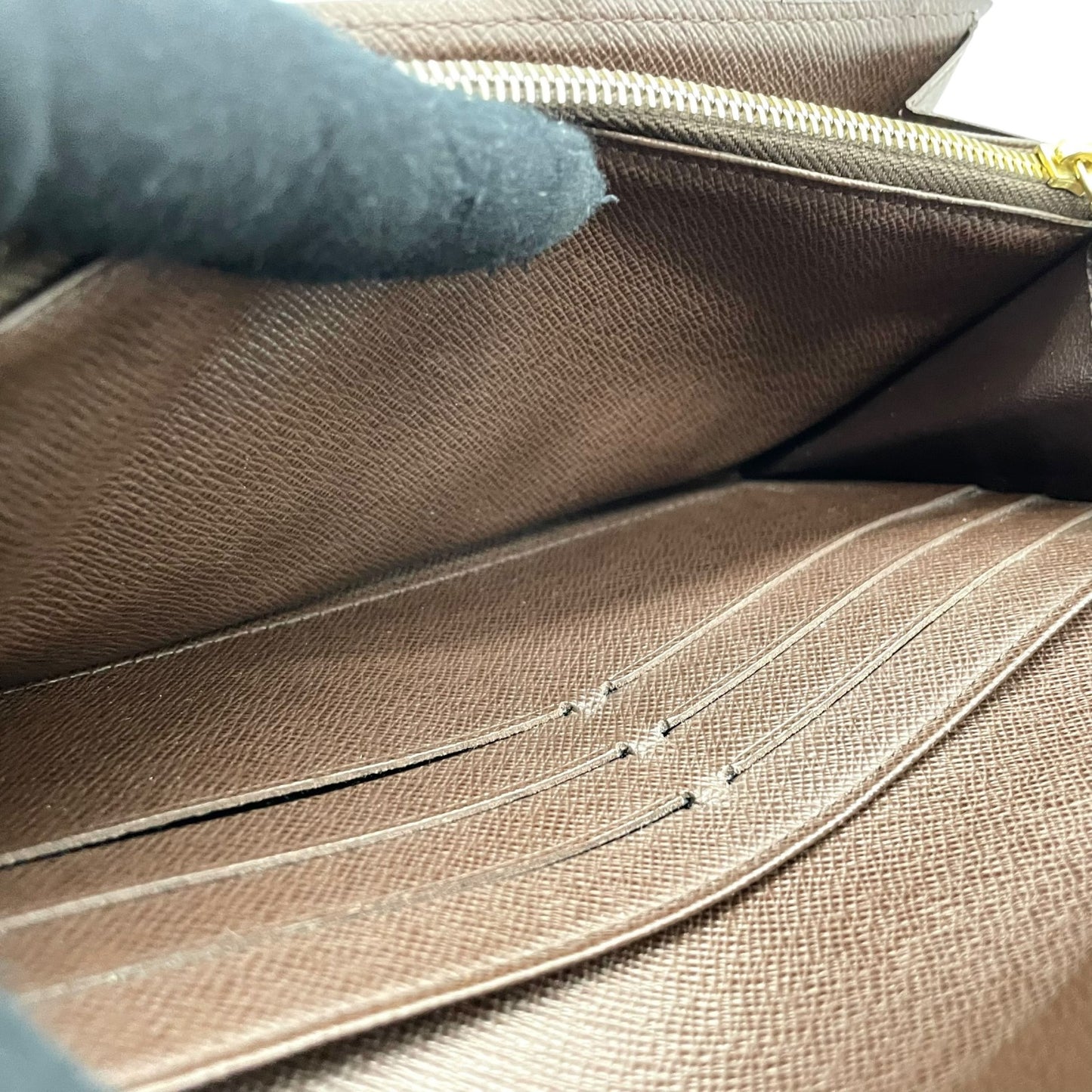 美品 LOUIS VUITTON ルイヴィトン 長財布 ダミエ ポルトフォイユサラ N61734 茶 ブラウン PVC レザー ゴールド金具 メンズ レディース H1