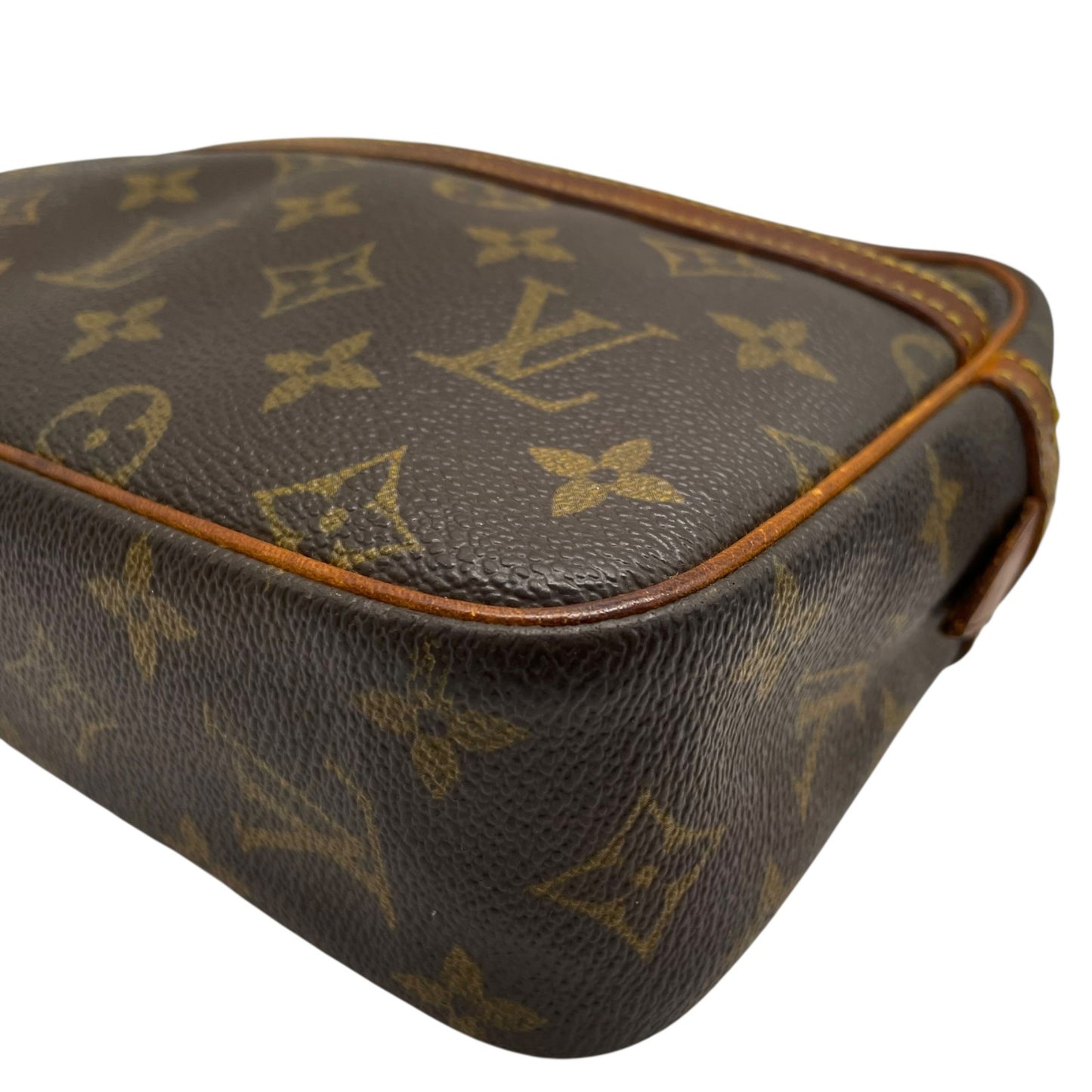 LOUIS VUITTON ルイヴィトン モノグラム コンピエーニュ セカンドバッグ クラッチバッグ PVC レザー M51847 茶 ブラウン ゴールド金具 メンズ W3