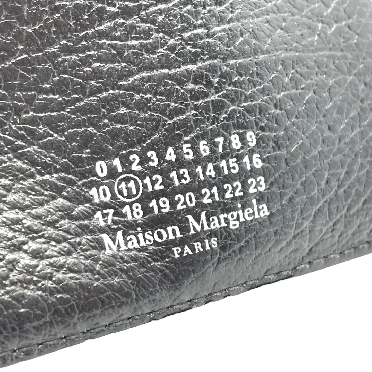 Maison Margiela メゾンマルジェラ カードケース コインケース 黒 ブラック 4ステッチ レザー ギャランティカード付き W5