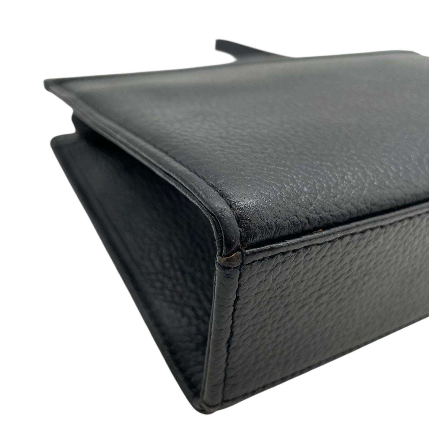 Authentic BURBERRY Black Leather Clutch Bag Nova Check Interior Horse Logo