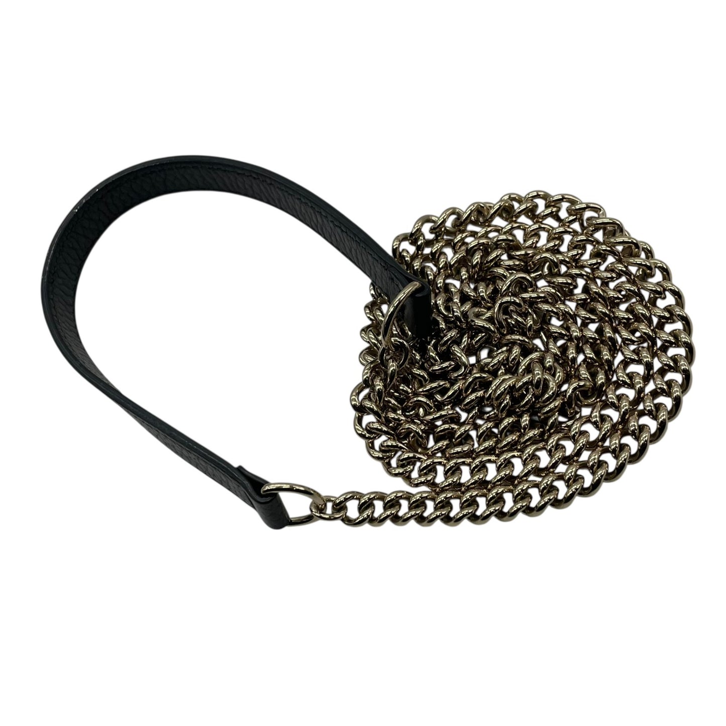 美品 GUCCI グッチ インターロッキングG ウォレットバッグ 510314 チェーンショルダー 長財布 ショルダーバッグ 黒 ブラック レザー ゴールド金具 GG 斜め掛け 箱付き レディース W1