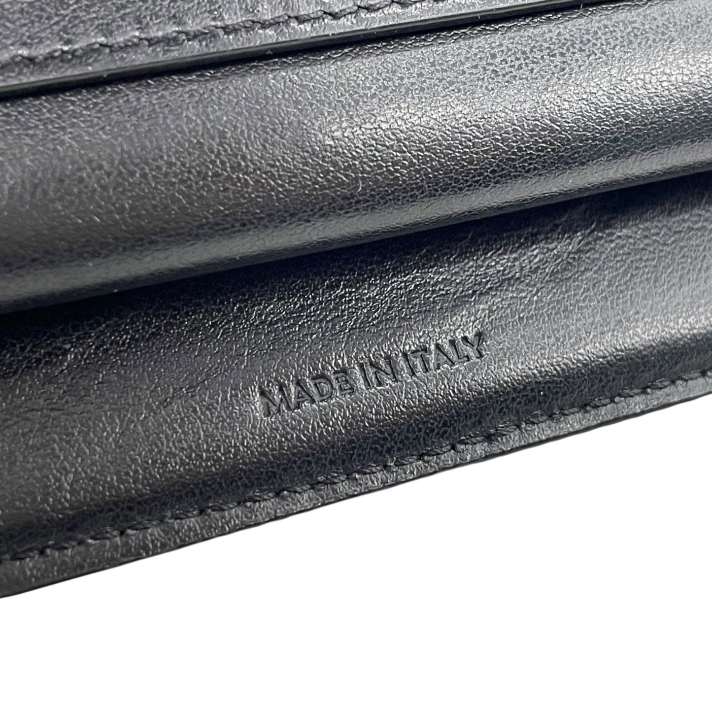 Authentic CELINE Triomphe Compact Wallet Black Leather Gold Hardware with Box