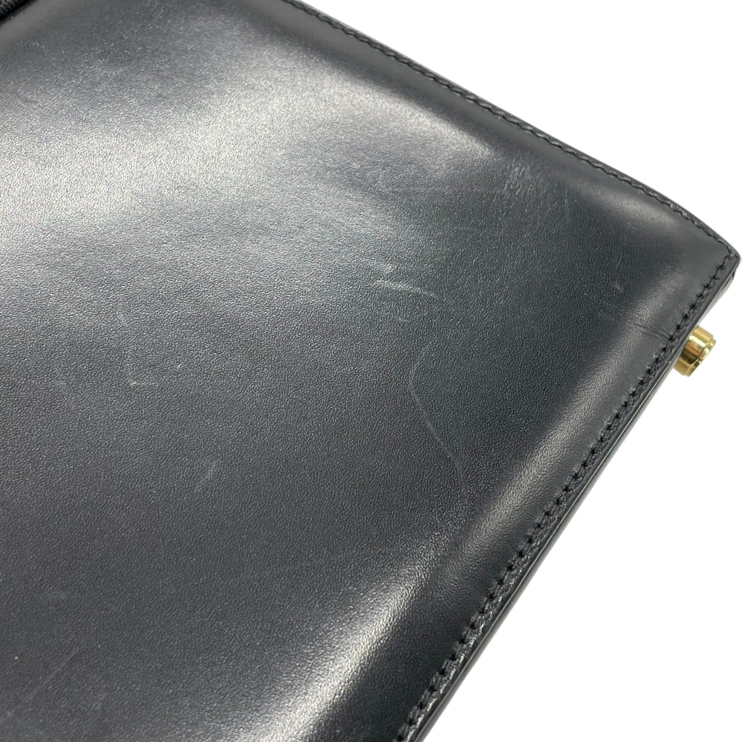美品 サルヴァトーレ フェラガモ ハンドバッグ フォーマルバッグ ヴァラリボン 黒 ゴールド金具 自立 ブラック レザー 本革 ヴィンテージ B