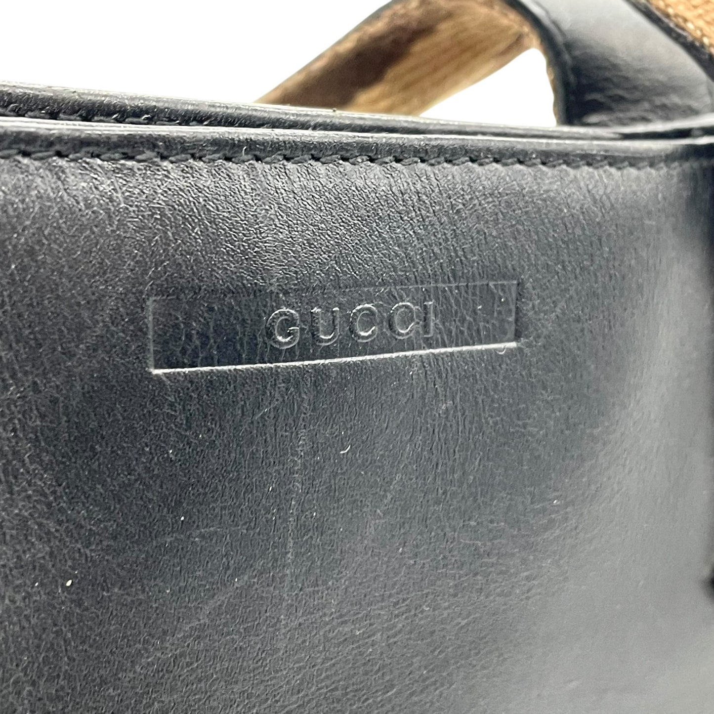 GUCCI グッチ シェリーライン トートバッグ ハンドバッグ 黒 ブラック レザー シルバー金具 ブラウン ベージュ 手提げ マグネット開閉 メンズ レディース K3