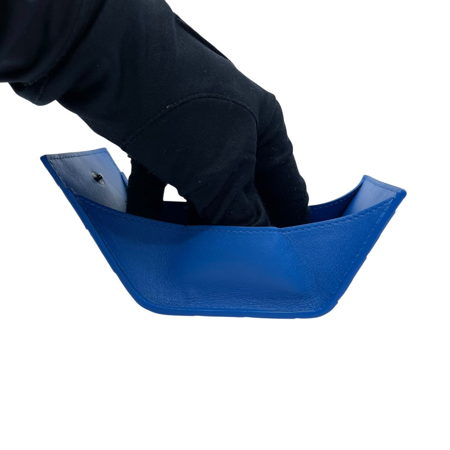 【新品同様】 BOTTEGA VENETA ボッテガヴェネタ マキシイントレチャート コインケース（小銭入れ） レザー ブルー 保存箱付き 正規品 ユニセックス M5