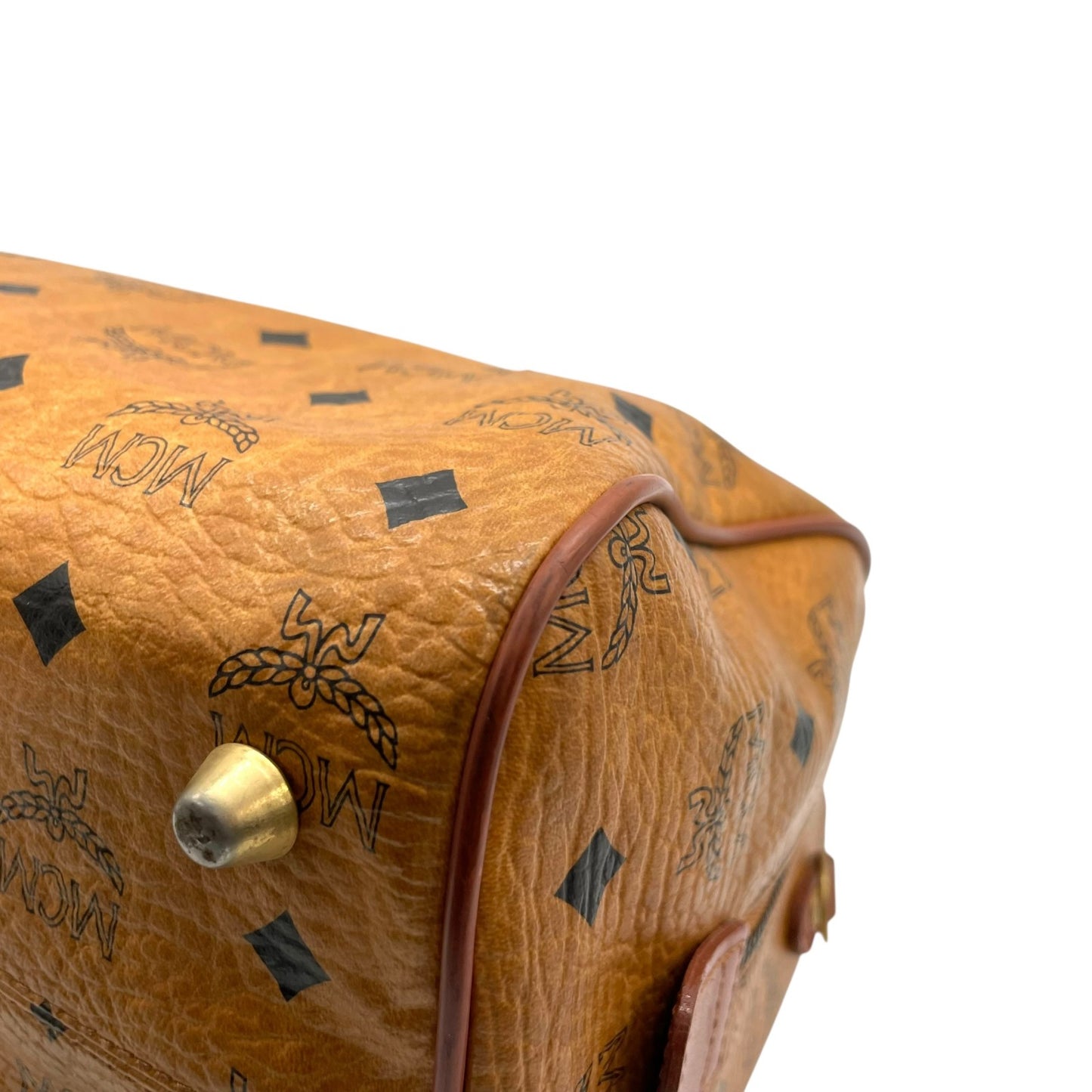 MCM エムシーエム ヴィセトス柄 ボストンバッグ 2WAY ハンドバッグ ショルダーバッグ レザー ブラウン 茶色 ヴィンテージ C