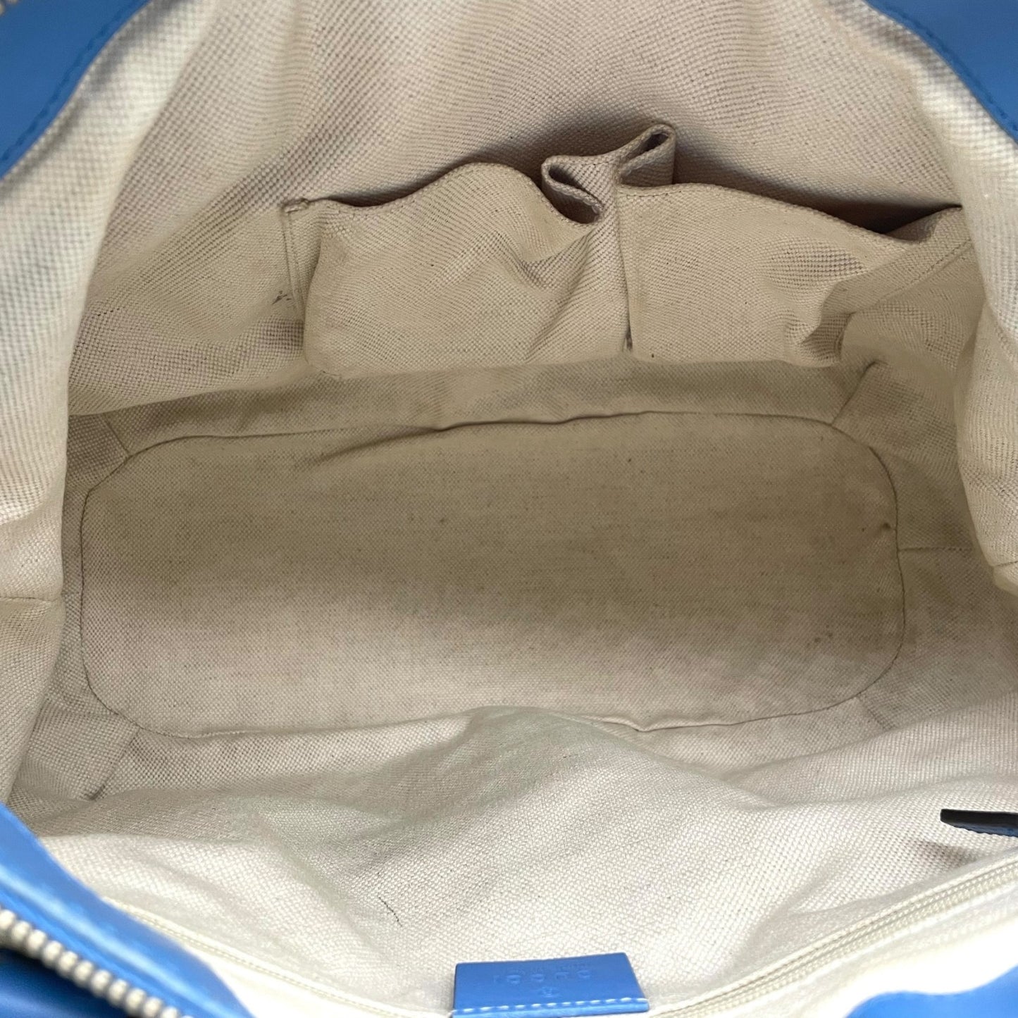 美品 GUCCI グッチ スーキー ハンドバッグ 2way ショルダーバッグ GG柄 キャンバス ジャカード レザー インターロッキング ブルー 青 チャーム付き 247902 K8