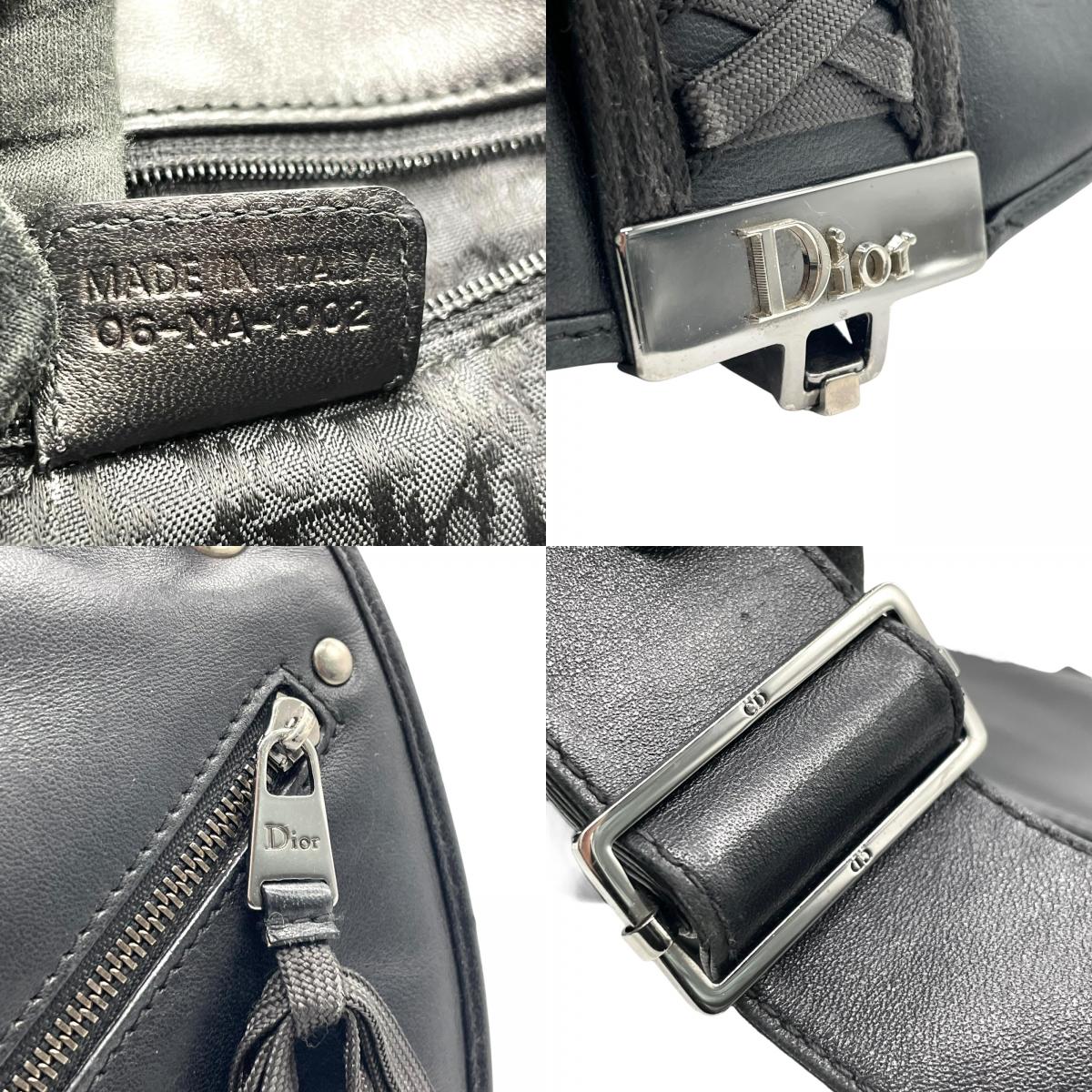 Christian Dior クリスチャンディオール ショルダーバッグ レザー ブラック【中古】 レディース