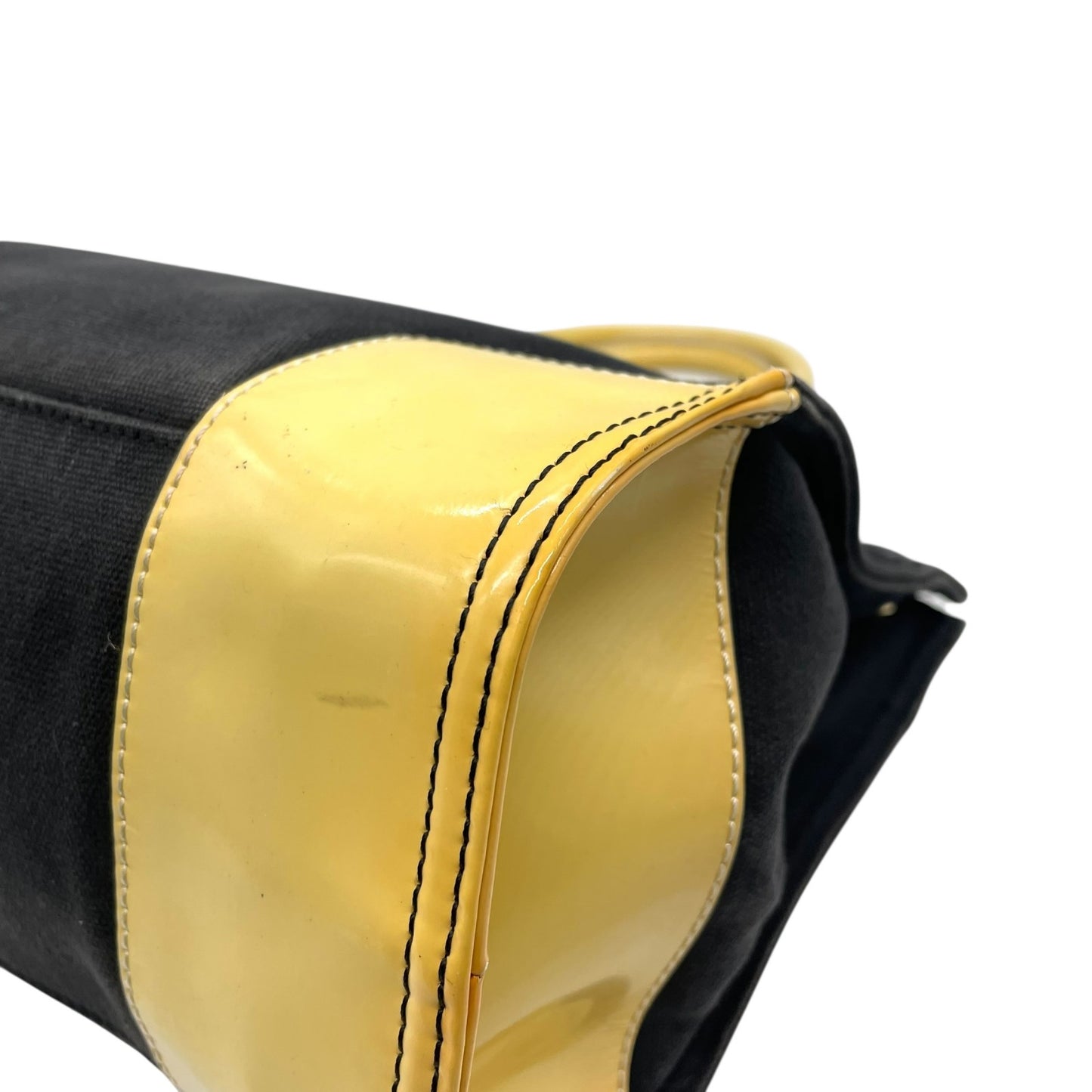 Tory Burch トリーバーチ トートバッグ エラ ロゴパッチ ビッグロゴ ダブルT 黒 ブラック×ベージュ キャンバス U8