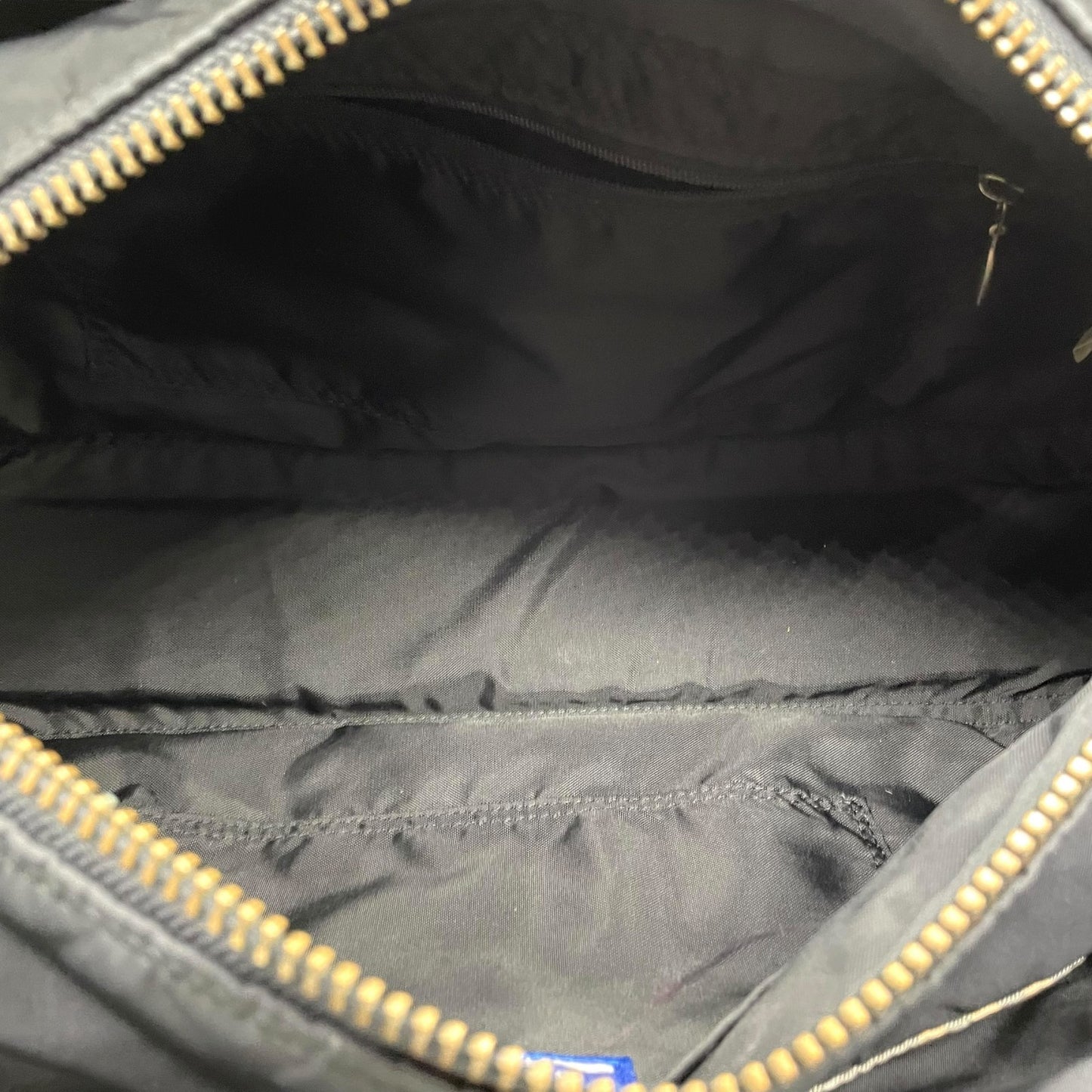 BURBERRY BLUE LABEL バーバリーブルーレーベル 2way ボストンバッグ ショルダーバッグ 斜め掛け可 黒 ブラック ナイロン シルバー金具 ロゴ メンズ レディース S2