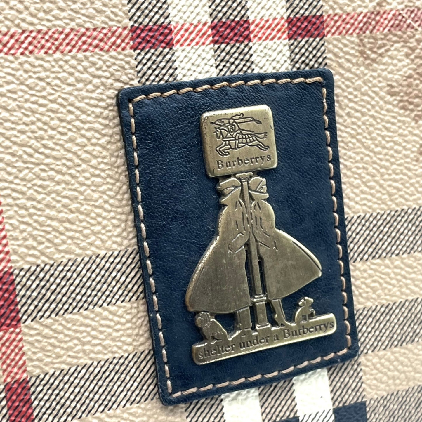 BURBERRY バーバリー ミニボストンバッグ ハンドバッグ ノバチェック シャドーホース シェルター ベージュ 黒 ブラック ゴールド金具 PVC レザー ファスナー開閉 手提げ ヴィンテージ レディース K6