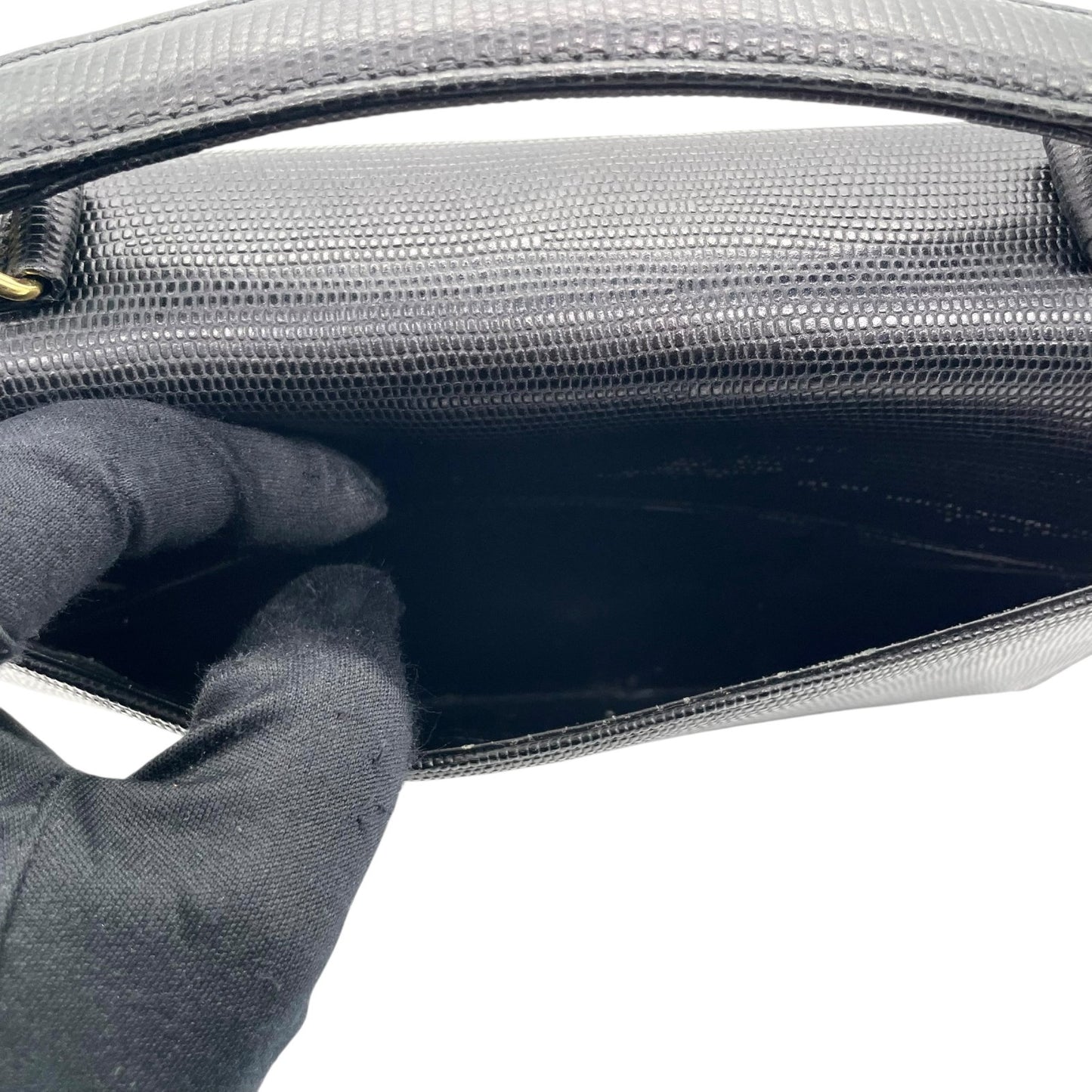 ソニアリキエル SONIA RYKIEL 型押し レザー ハンドバッグ ショルダーバッグ 2WAY 黒 ブラック 金金具 ゴールド金具 フォーマル S51