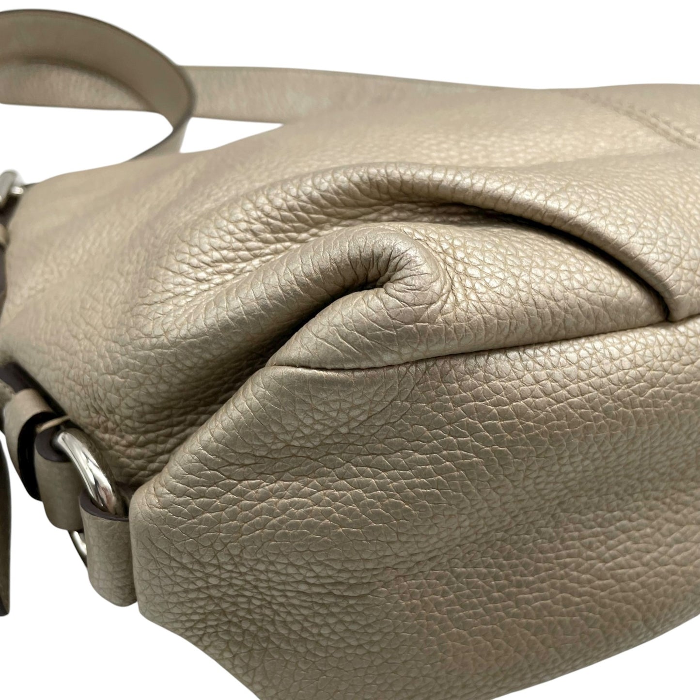 コーチ COACH レザー ショルダーバッグ 肩掛け F15065 グレージュ ベージュ シルバー金具 柔らかいシボ革 上品 C5