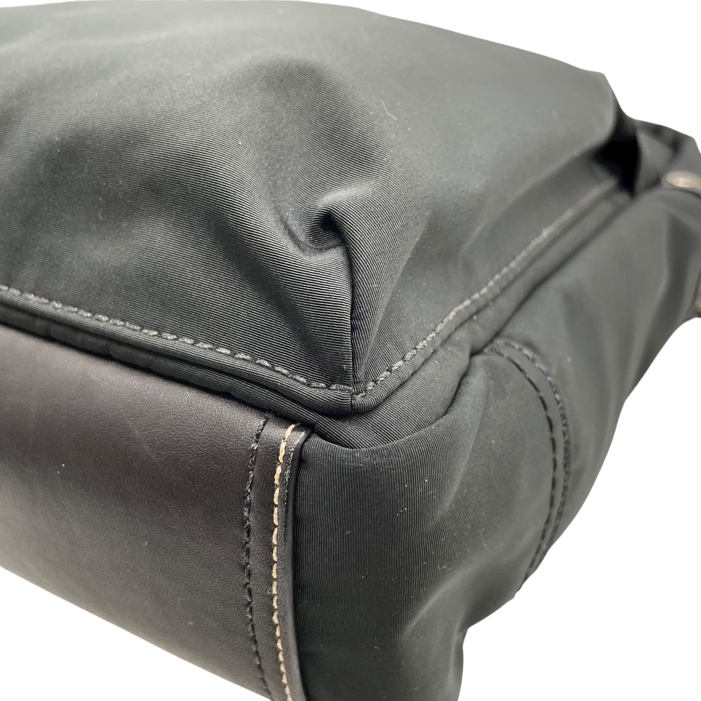 未使用級 美品 コーチ COACH ナイロン レザー ショルダーバッグ クロスボディ 70204 黒 ブラック 軽量 メンズ レディース S24