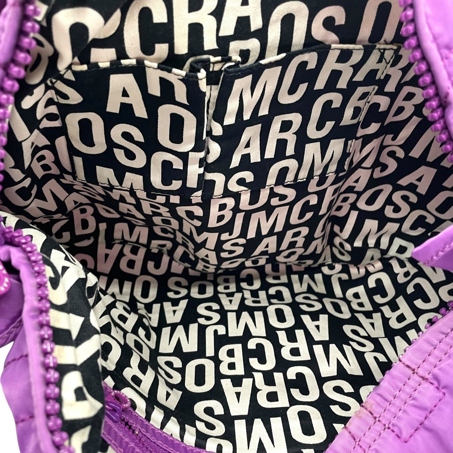 美品 マークバイマークジェイコブス MARC BY MARC JACOBS ナイロン キルティング ショルダーバッグ ハンドバッグ ワンショルダー 紫 パープル T4