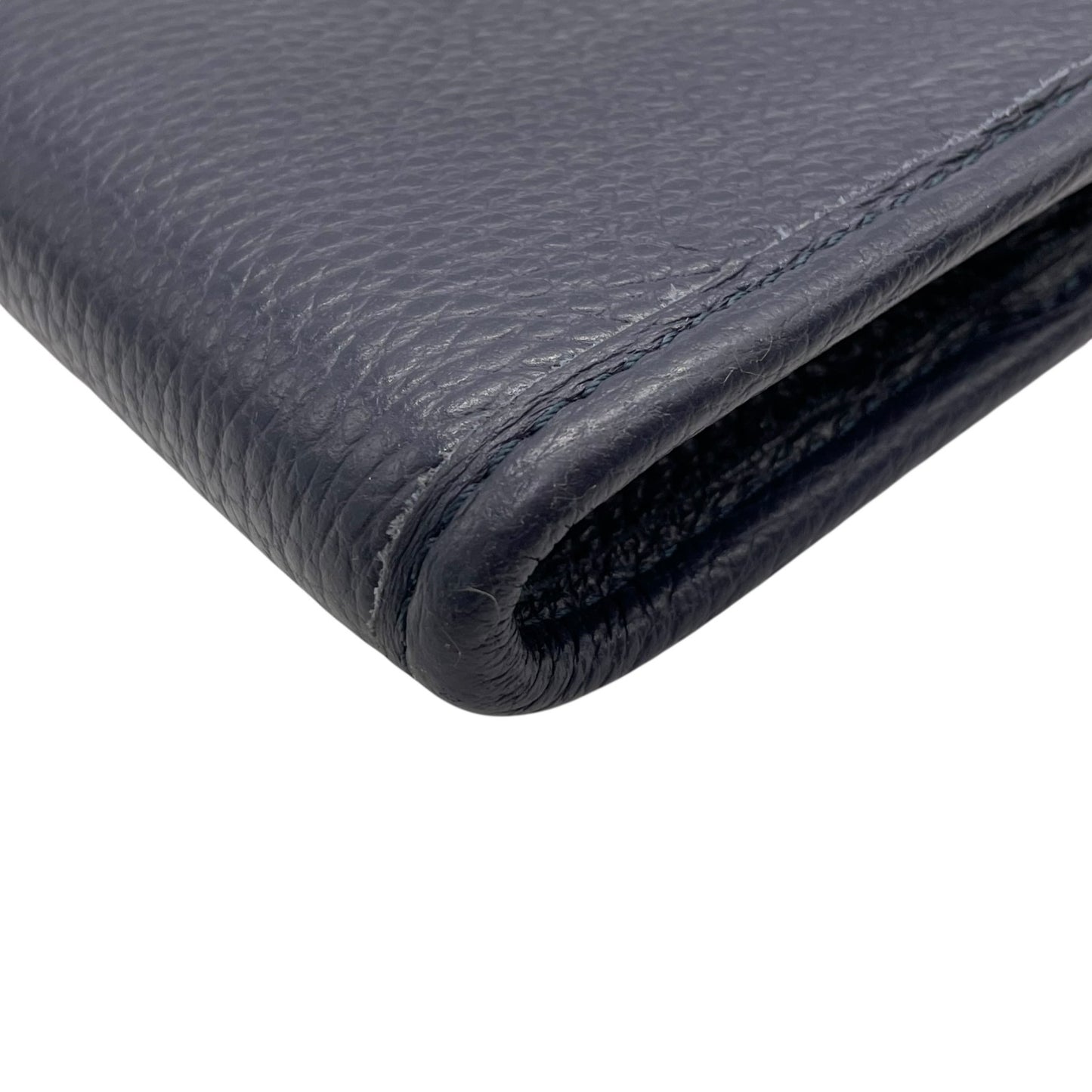 美品 トラモンターノ TRAMONTANO クラッチバッグ セカンドバッグ 紺 ネイビー レザー シボ革 シルバー金具 ストラップ付 メンズ S21