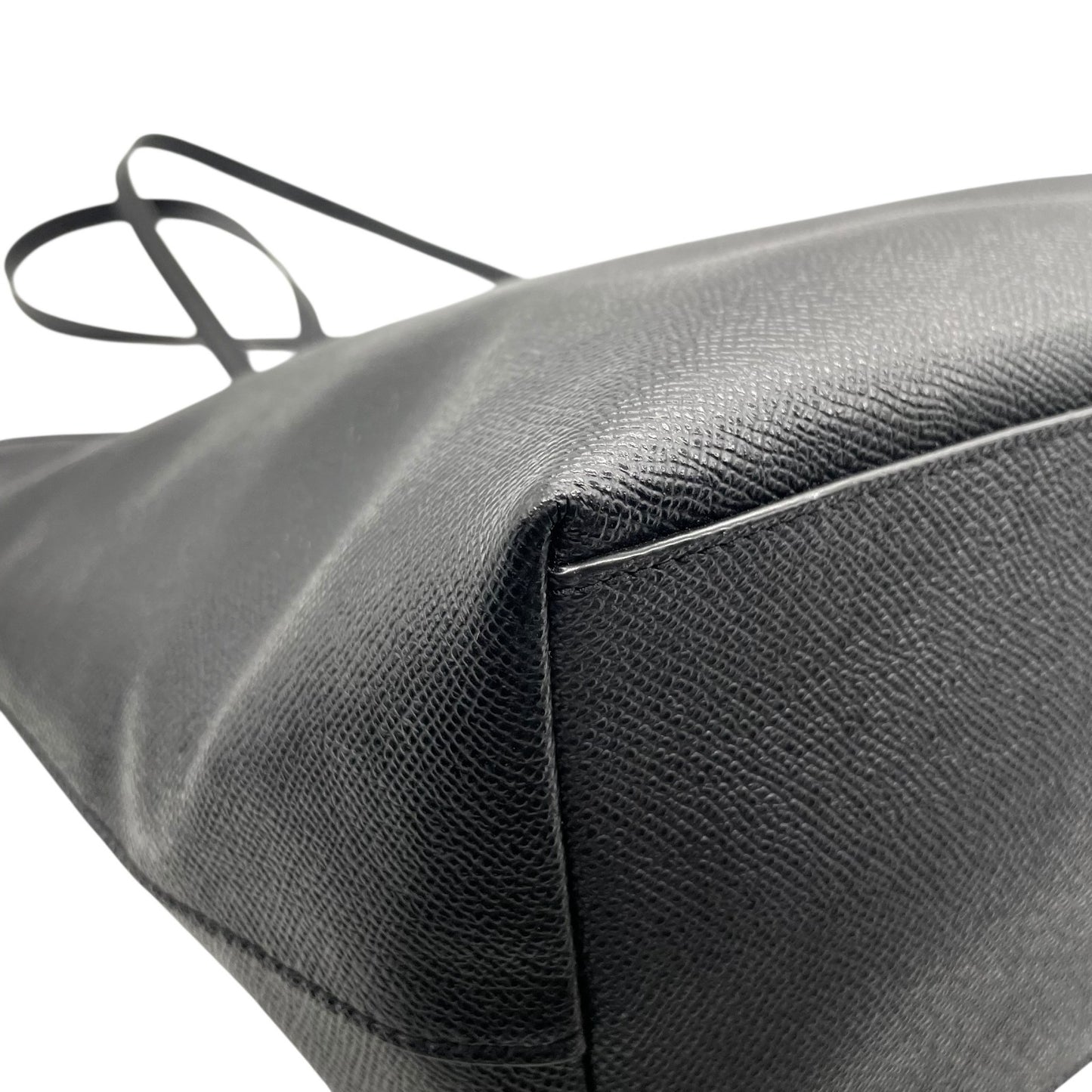 美品 COACH コーチ シティ トートバッグ ブラック 黒 PVC ロゴ ゴールド金具 肩掛け可 A4収納可 大容量 ビジネストート 通勤 レディース E8