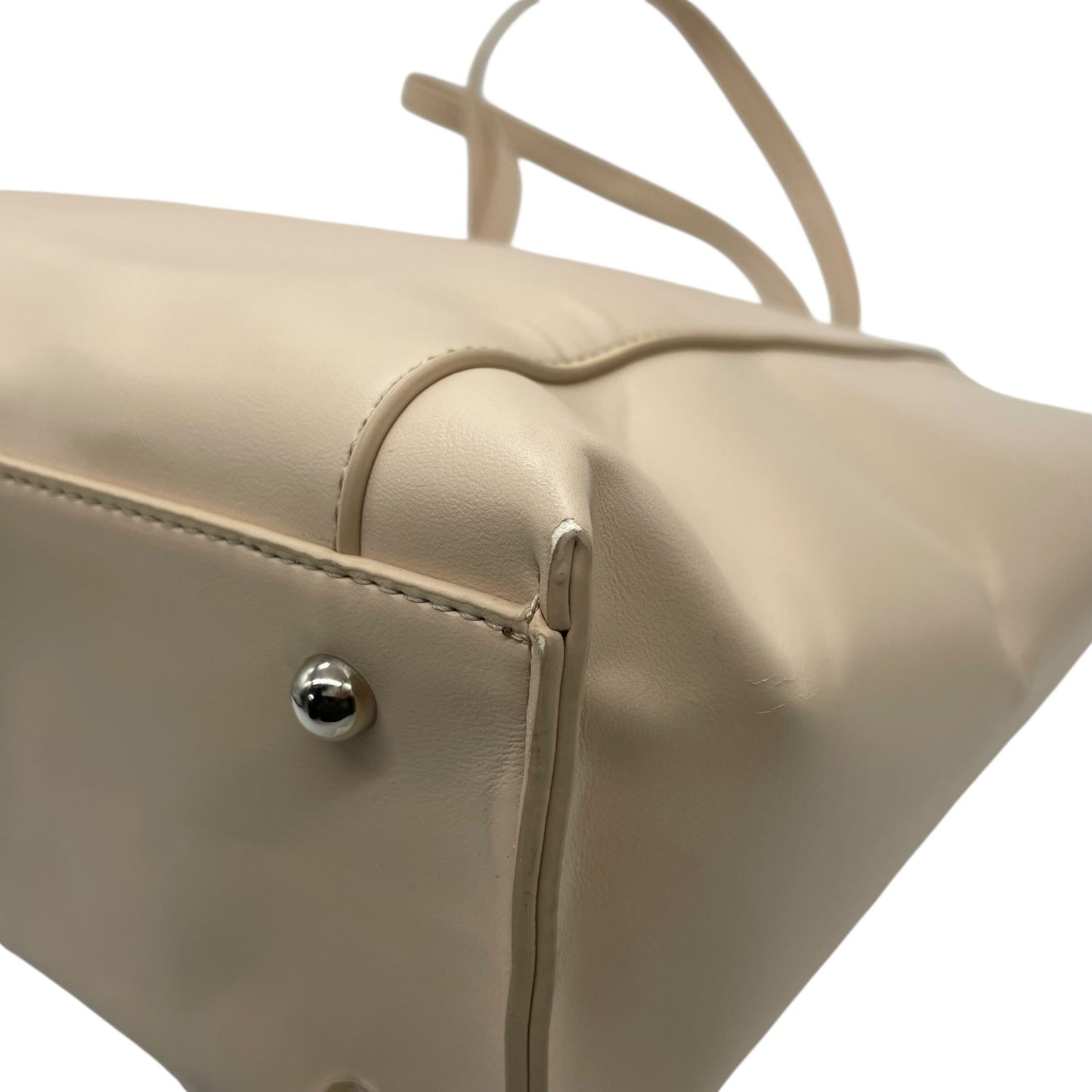 美品 23区 トートバッグ ピンクベージュ レザー シルバー金具 肩掛け可 A4収納可 Vingt-trois arrondissements レディース Q