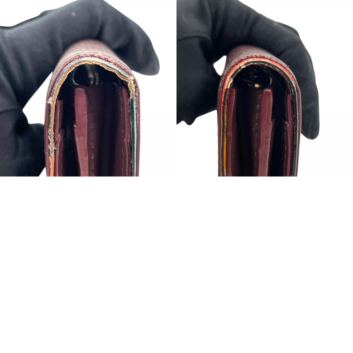 ポールスミス Paul Smith 長財布 折り財布 インサイドマルチストライプ マルチカラー レザー ボルドー ワインレッド 財布 3