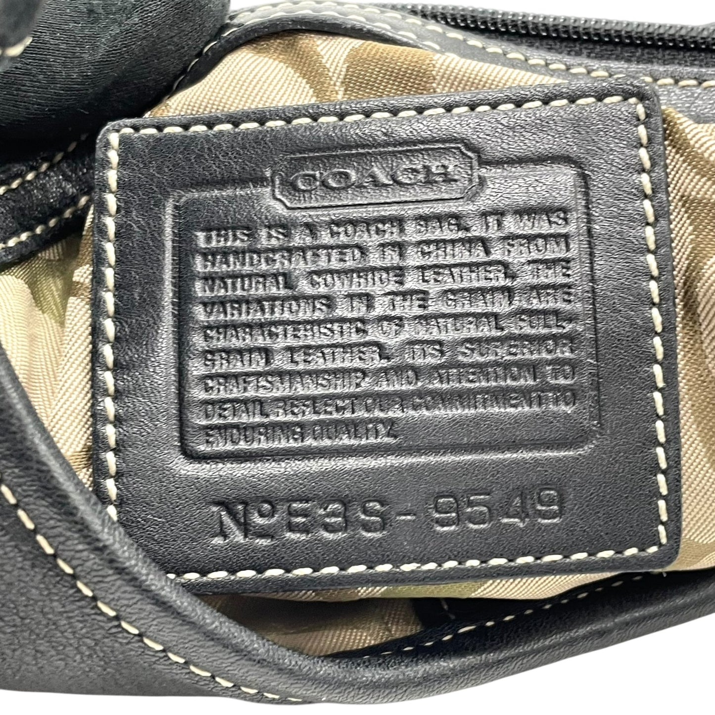 コーチ COACH ショルダーバッグ 9549 レザー 黒 ブラック シルバー金具 ホワイトステッチ 肩掛け 通勤 通学 E5