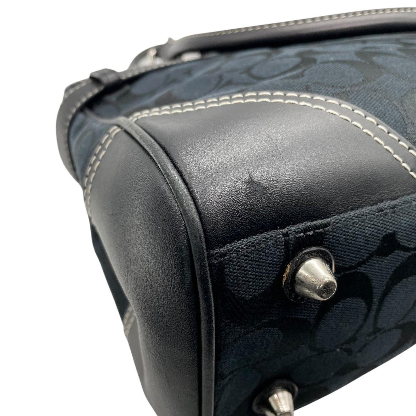 コーチ COACH トートバッグ シグネチャーF08K07 黒 ブラック 紺 ネイビー ジャガード レザー ホースビット A4対応 通勤 通学 U12