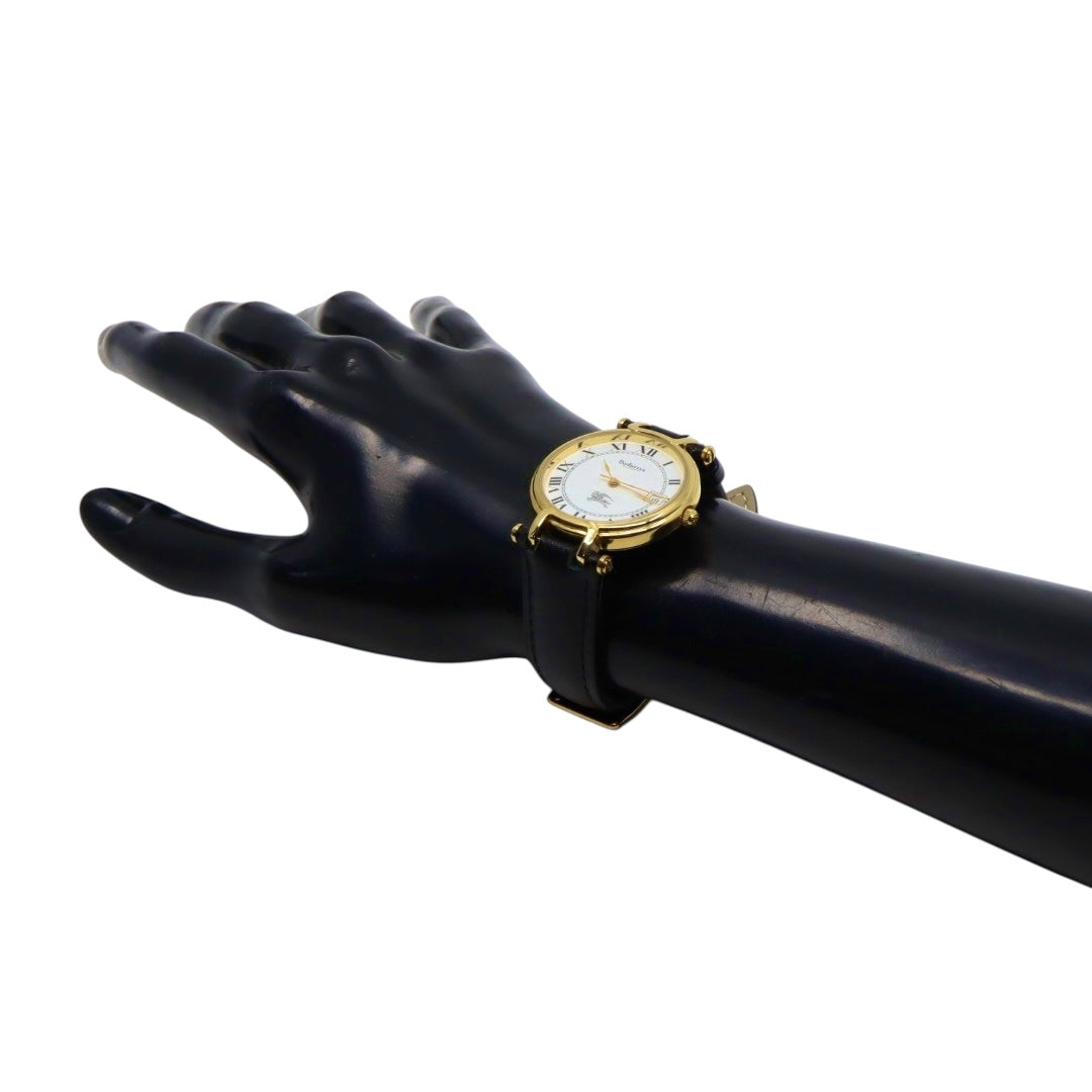 BURBERRY バーバリー 腕時計 ゴールド クオーツ ホワイト文字盤【中古】 ユニセックス