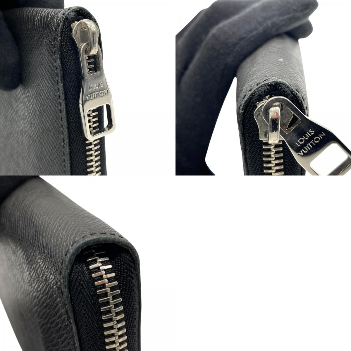 ルイ・ヴィトン Louis Vuitton タイガ ジッピーウォレット ヴェルティカル M32822 長財布 ノワール ブラック レザー ラウンドファスナー シルバー金具 メンズ W6