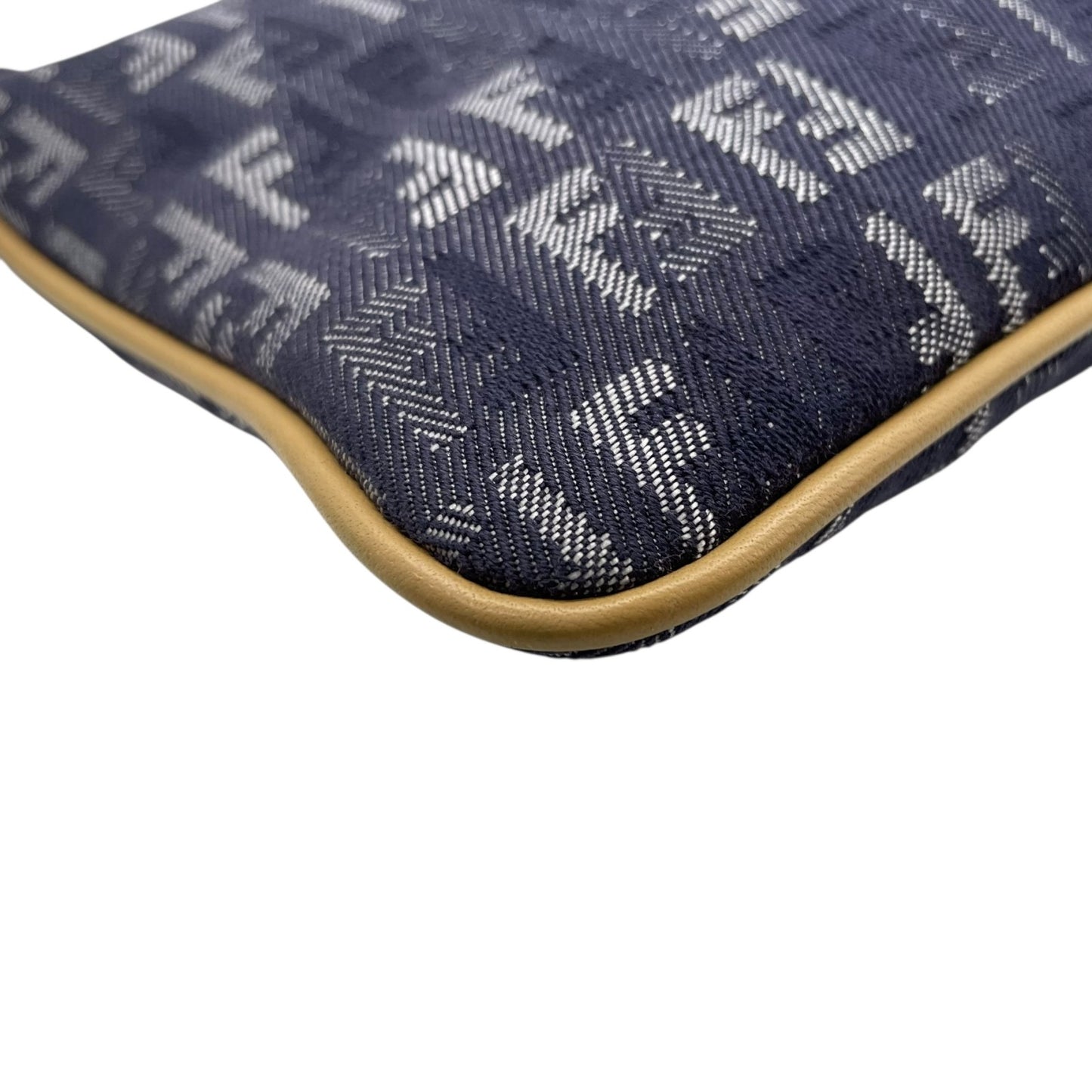 フェンディ Fendi ズッキーノ ショルダーバッグ ネイビー キャンバス レザー 斜め掛け ワンショルダー 00s c2