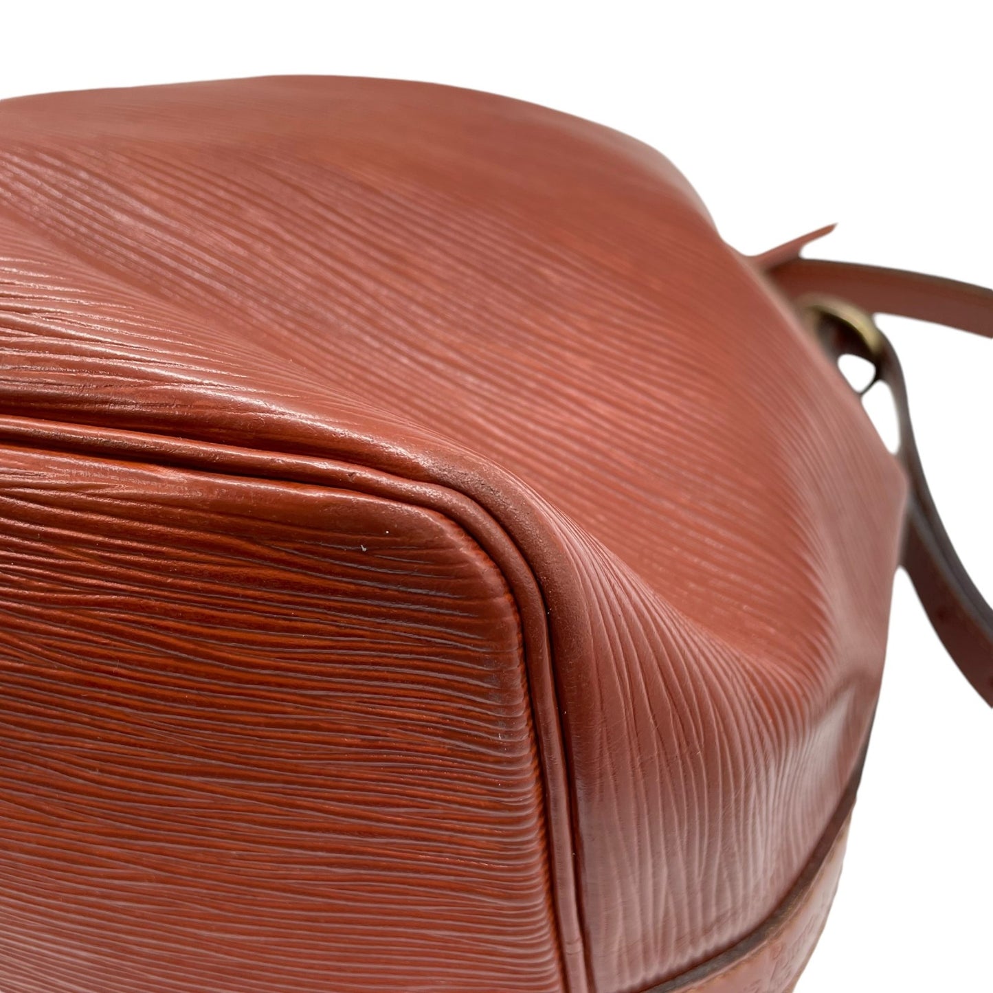 ルイヴィトン エピ プチノエ レディース ショルダーバッグ 巾着 レザー ブラウン ゴールド金具 ファスナーポケット F