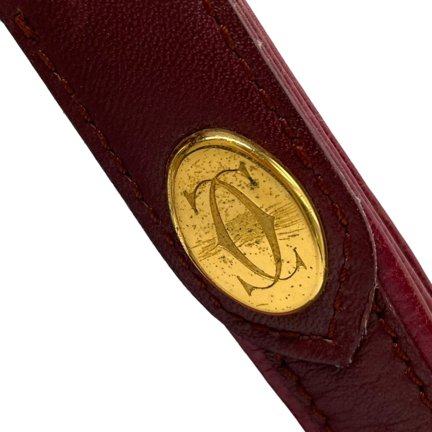 Cartier カルティエ マストライン ショルダーバッグ 赤 ボルドー ワインレッド レザー 本革 ゴールド金具 斜め掛け可 フラップ開閉 2Cモチーフ レディース C6