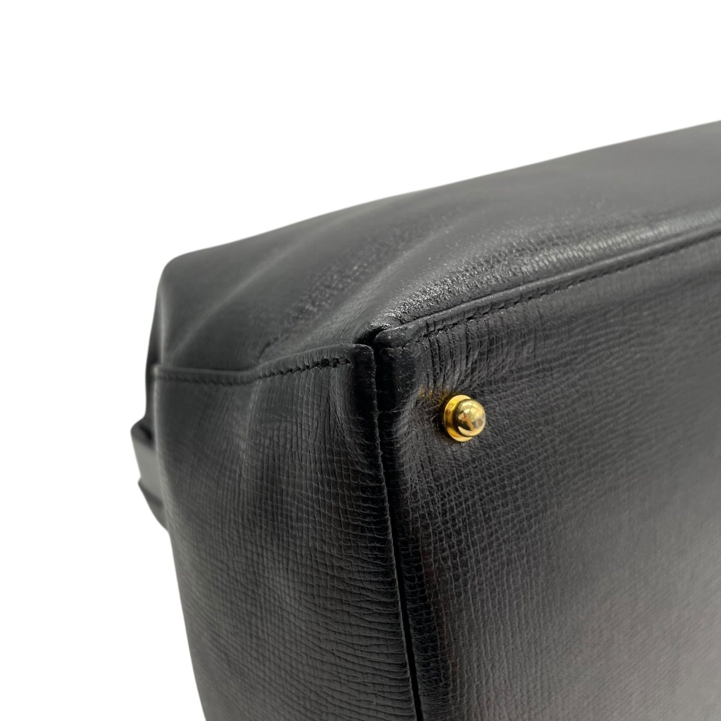 GIVENCHY ジバンシィ ジバンシー SACS ハンドバッグ 黒 ブラック レザー 本革 ゴールド金具 トップハンドル Gロゴ 手提げ レディース ヴィンテージ B5