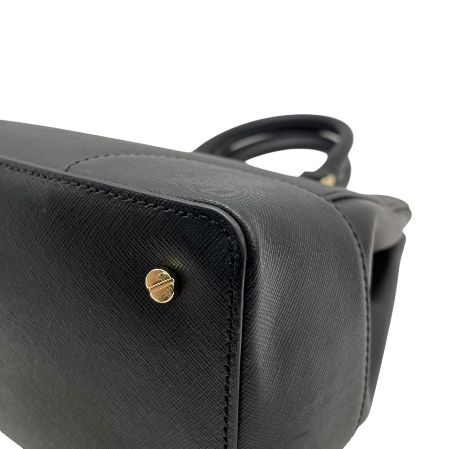 美品 Tory Burch トリーバーチ 2WAY ハンドバッグ ショルダーバッグ 黒 ブラック レザー ロビンソン ゴールド金具 ロゴ 斜め掛け 手提げ レディース ミニバッグ E5