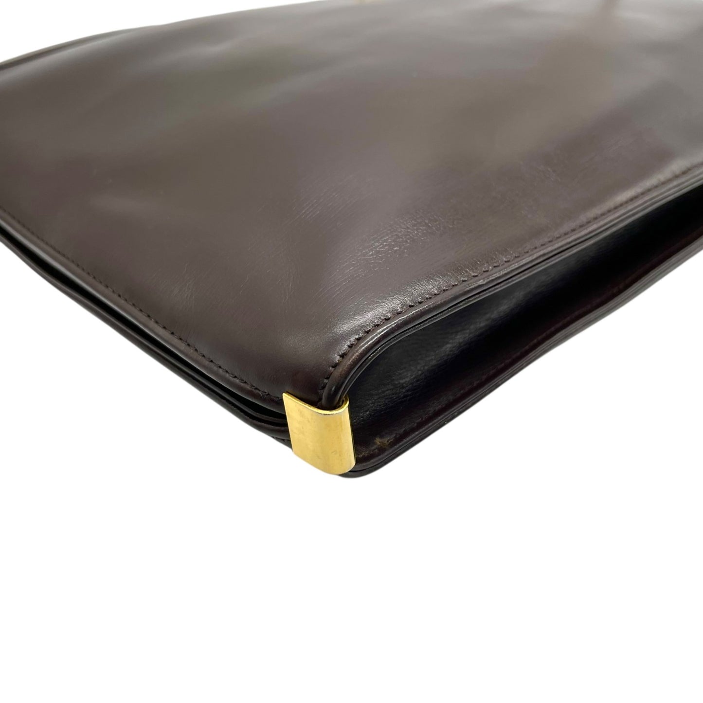 美品 Christian Dior クリスチャンディオール ショルダーバッグ ヴィンテージ ワンショルダー ハンドバッグ ダークブラウン レザー ゴールド金具 CDロゴ レディース U3