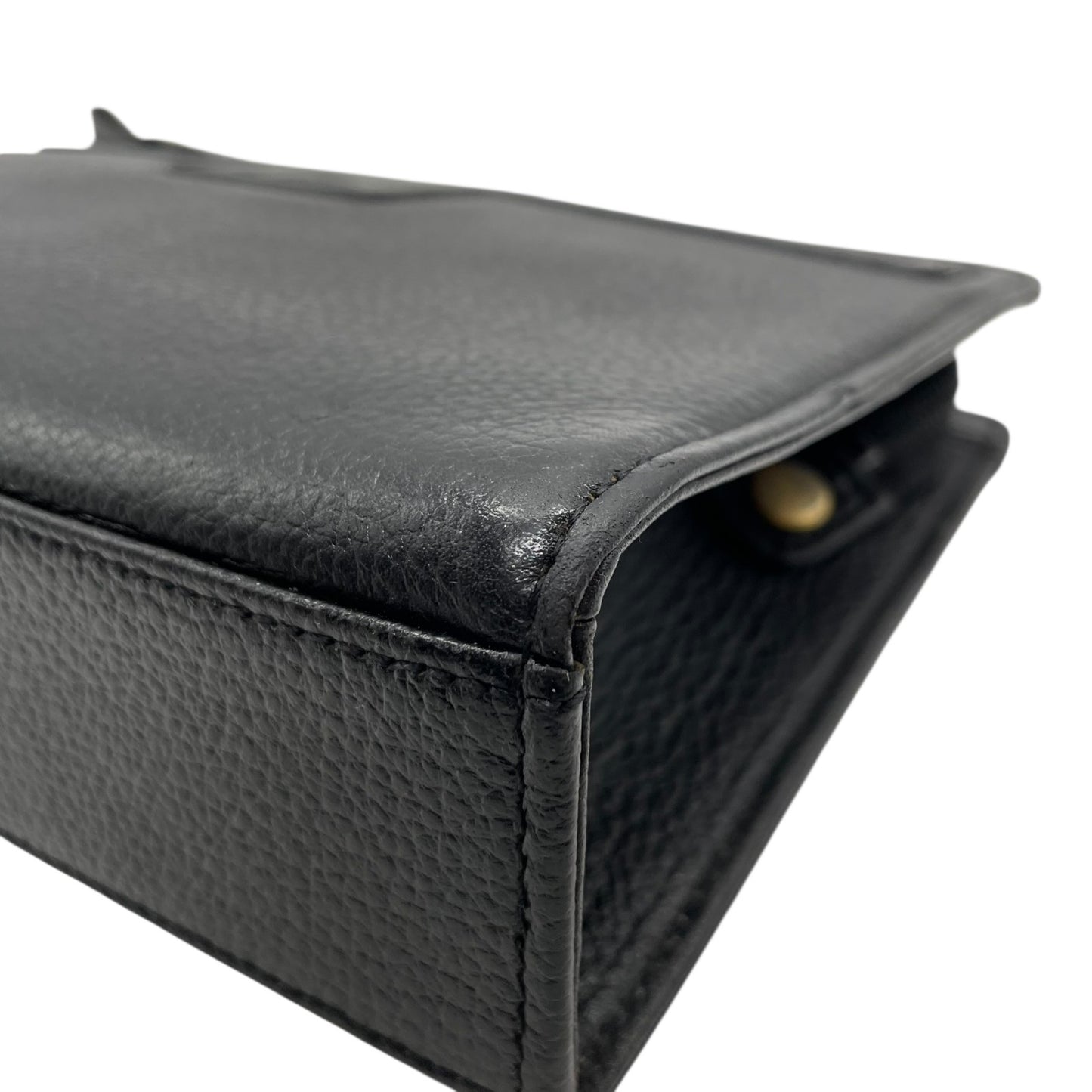 Authentic BURBERRY Black Leather Clutch Bag Nova Check Interior Horse Logo