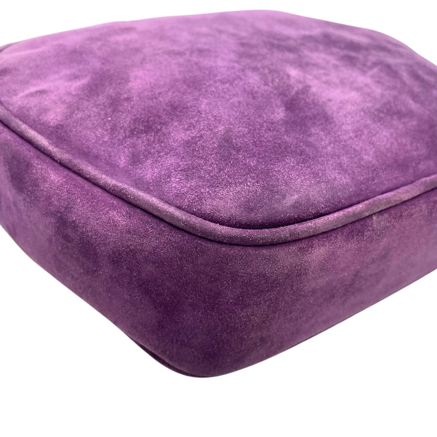 美品 Salvatore Ferragamo フェラガモ ガンチーニ ダブルガンチーニ ショルダーバッグ 紫 パープル スエード ゴールド金具 斜め掛け可 ポシェット ヴィンテージ レディース D7