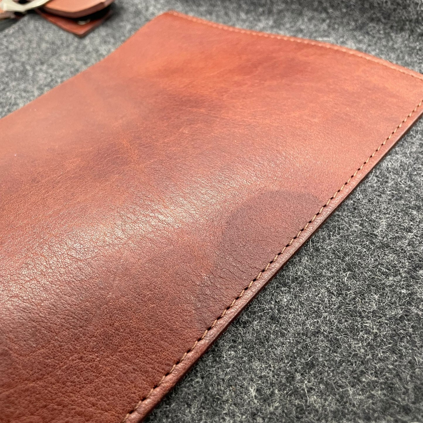 COMME des GARCONS HOMME コムデギャルソンオム トートバッグ グレー ブラウン ウール レザー シルバー金具 手提げ 肩掛け可 レディース U14