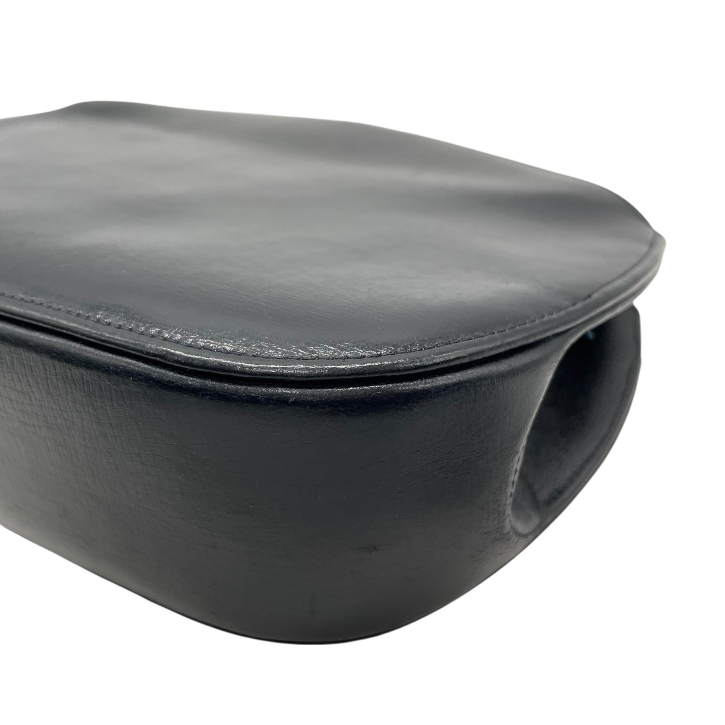 希少 ヴィンテージ Cartier カルティエ サファイアライン チェーンショルダーバッグ 黒 ブラック レザー ゴールドチェーン クロスボディ ダブルチェーン 完売 人気 K10