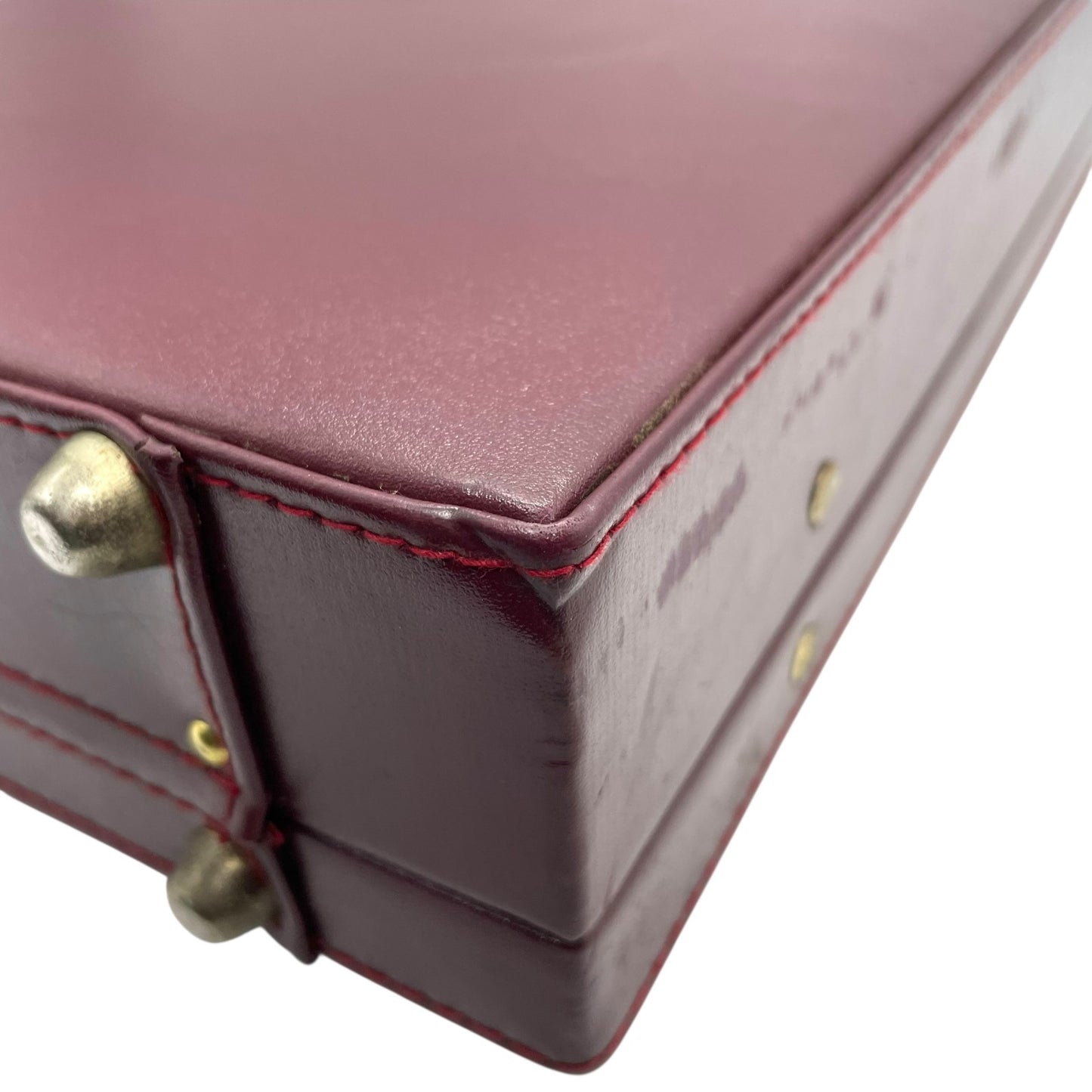 Cartier カルティエ アタッシュケース トランクケース ボルドー レザー ビジネスバッグ ゴールド金具 ヴィンテージ ビジネスバッグ 書類鞄 メンズ レディース A