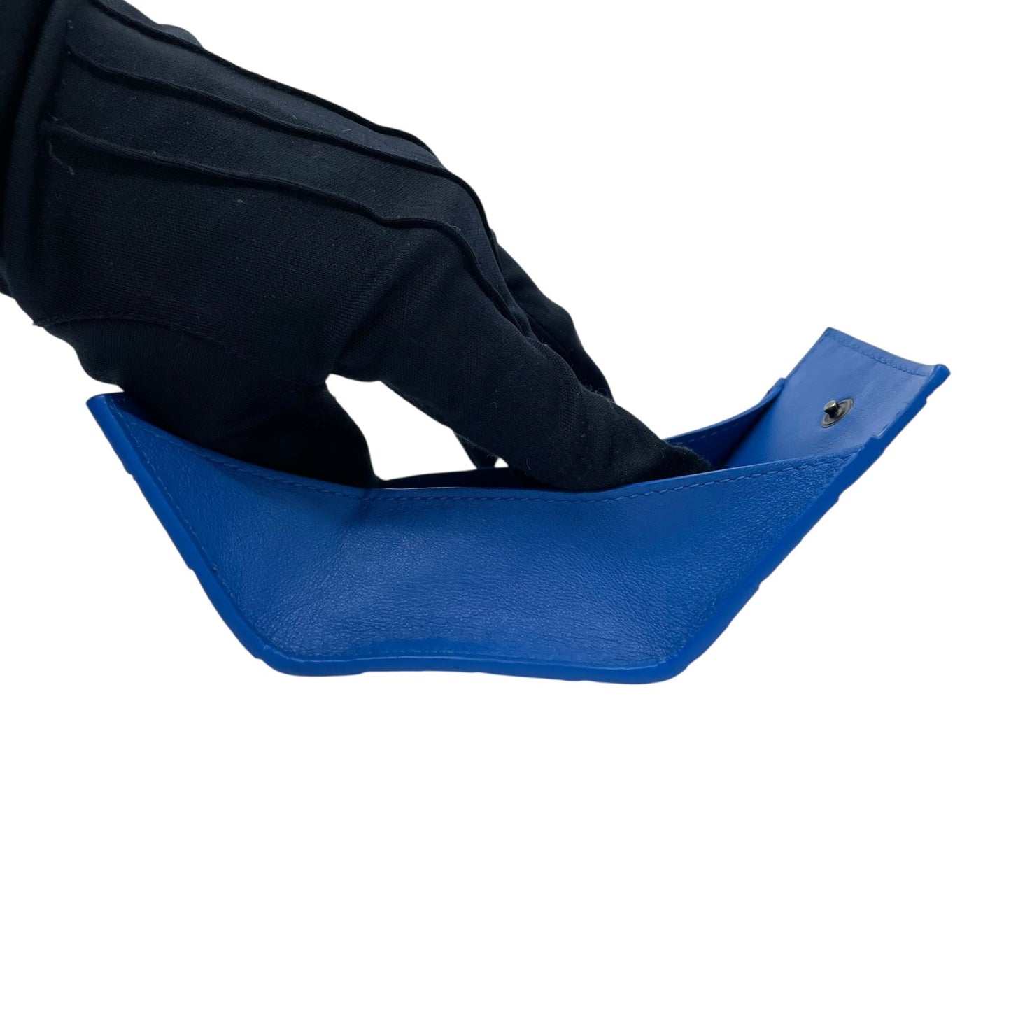 【新品同様】 BOTTEGA VENETA ボッテガヴェネタ マキシイントレチャート コインケース（小銭入れ） レザー ブルー 保存箱付き 正規品 ユニセックス M5