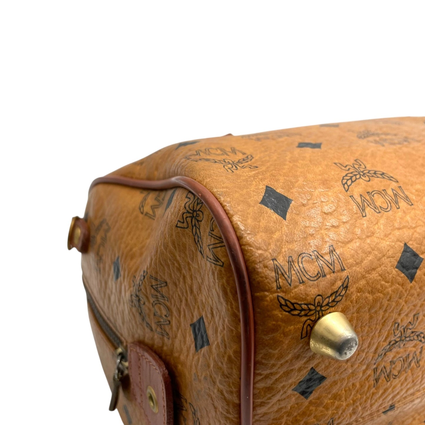 MCM エムシーエム ヴィセトス柄 ボストンバッグ 2WAY ハンドバッグ ショルダーバッグ レザー ブラウン 茶色 ヴィンテージ C