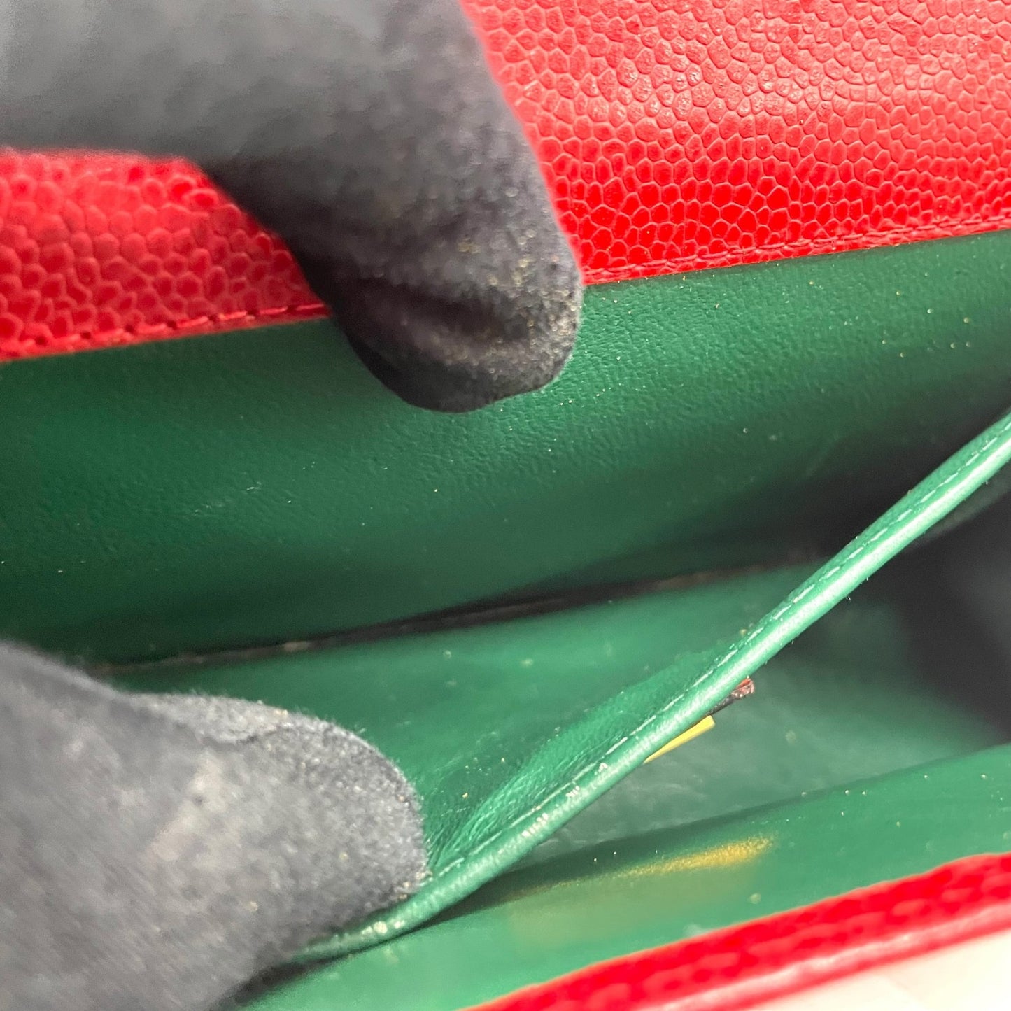 HERNO ヘルノ ハンドバッグ レザー レッド 赤 金金具 ゴールド金具 ヴィンテージ U8