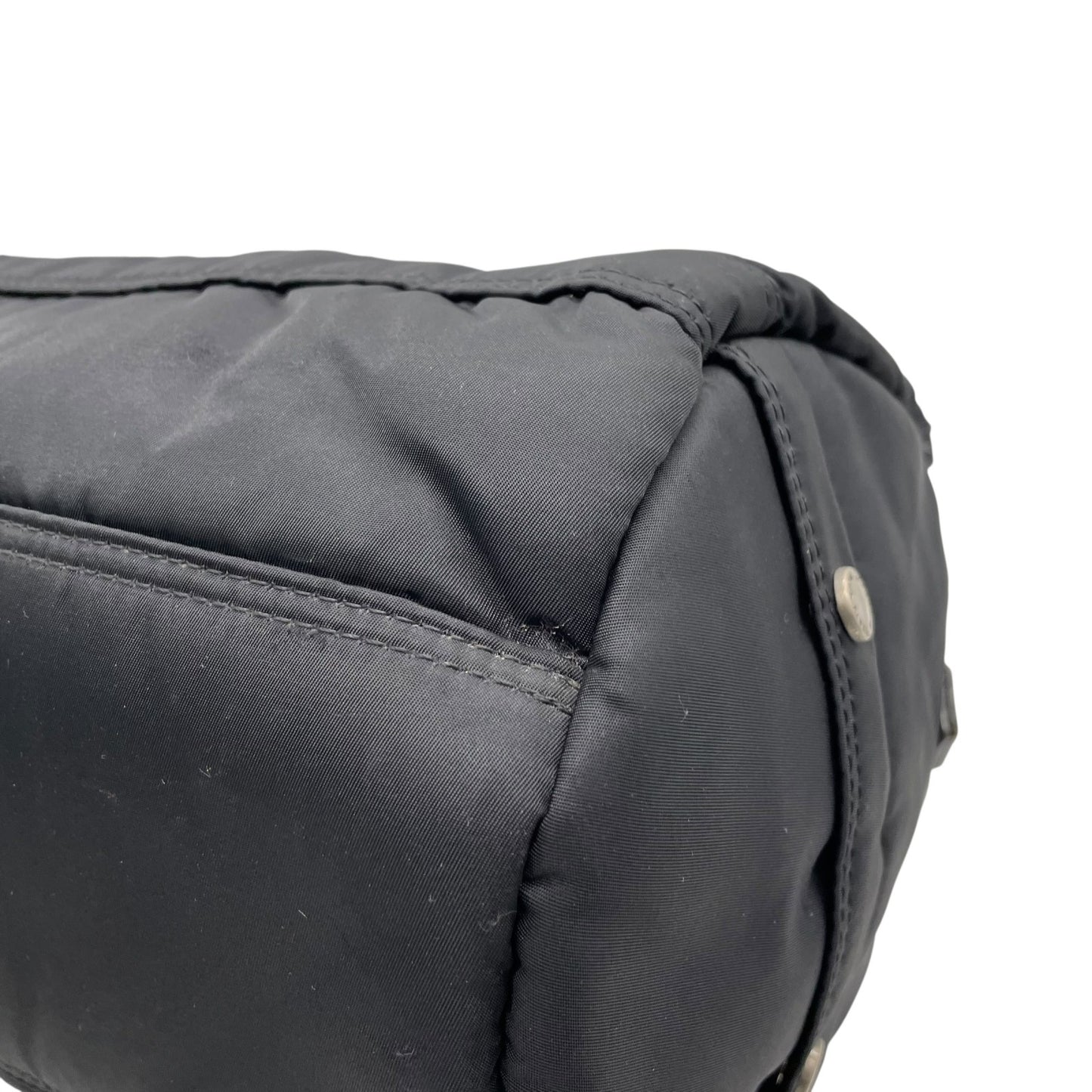 BURBERRY BLUE LABEL バーバリーブルーレーベル 2way ボストンバッグ ショルダーバッグ 斜め掛け可 黒 ブラック ナイロン シルバー金具 ロゴ メンズ レディース S2