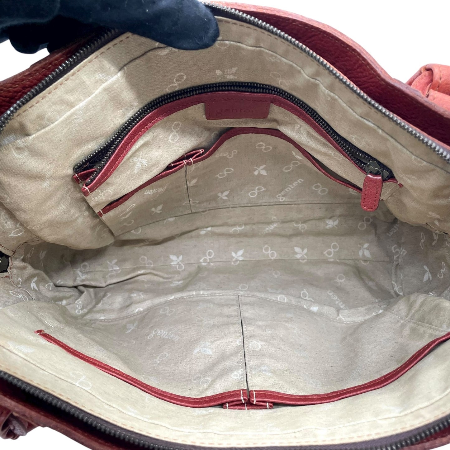 ゲンテン genten トートバッグ レザー 本革 オレンジブラウン 茶色 肩掛け ショルダー ナチュラル風味 T2