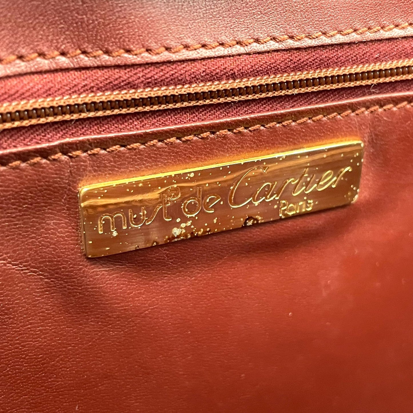 未使用級 カルティエ Cartier レザー ショルダーバッグ マストライン ボルドー ｗフラップ　ダブルフラップ ゴールド金具 ヴィンテージ フラップバッグ K11