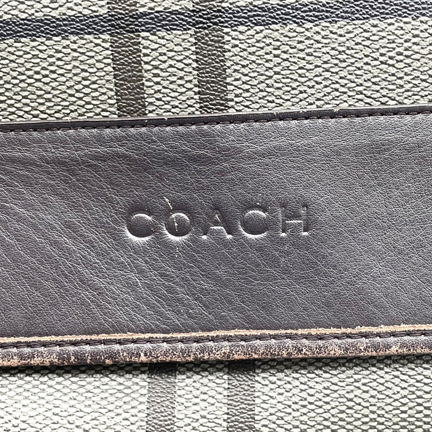 コーチ COACH メッセンジャーバッグ ショルダーバッグ チェック柄 グレー 黒 ブラック A4収納可 ヴィンテージ U2